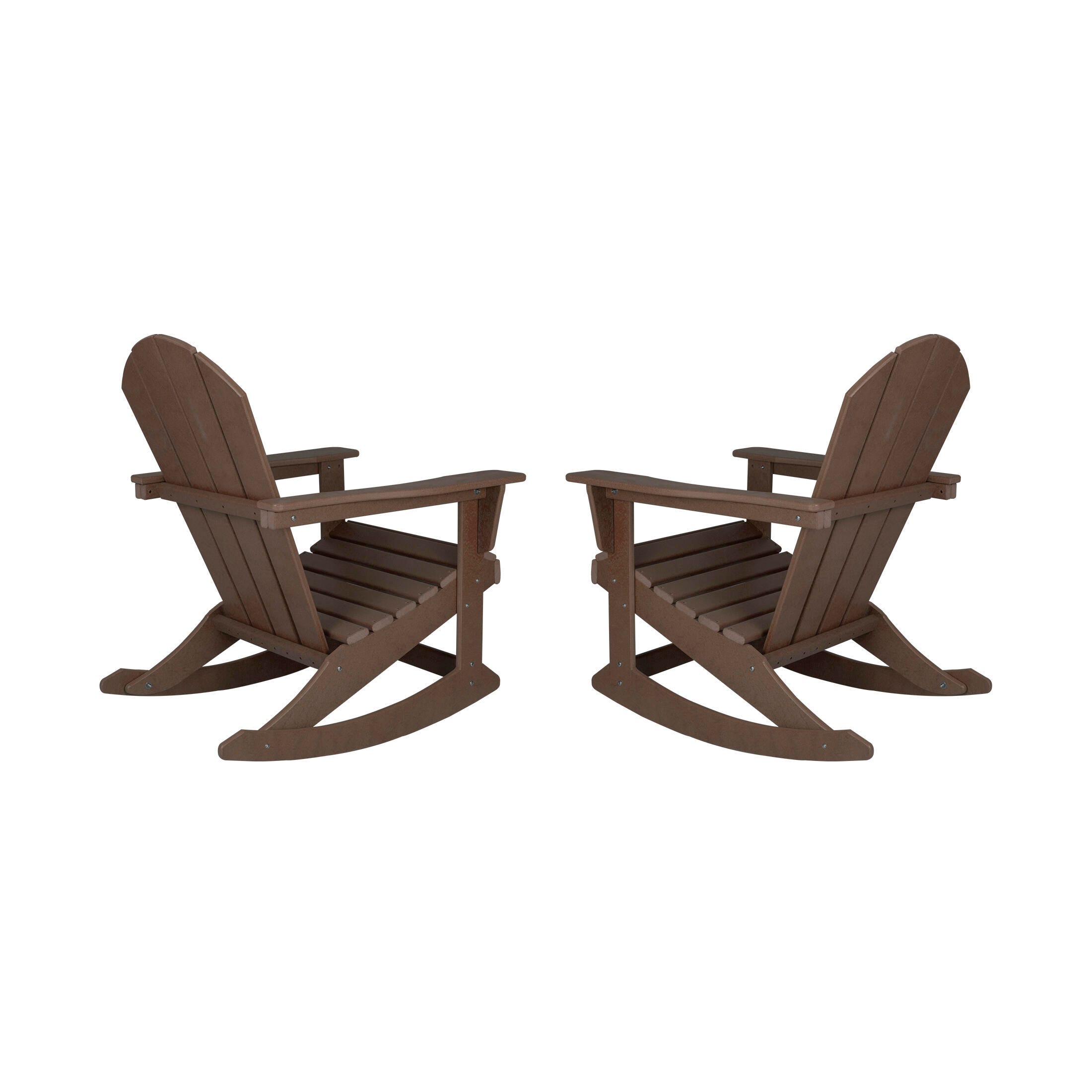 Venice Outdoor Adirondack Rocking Chairs (Set of 2), Dark Brown, large
