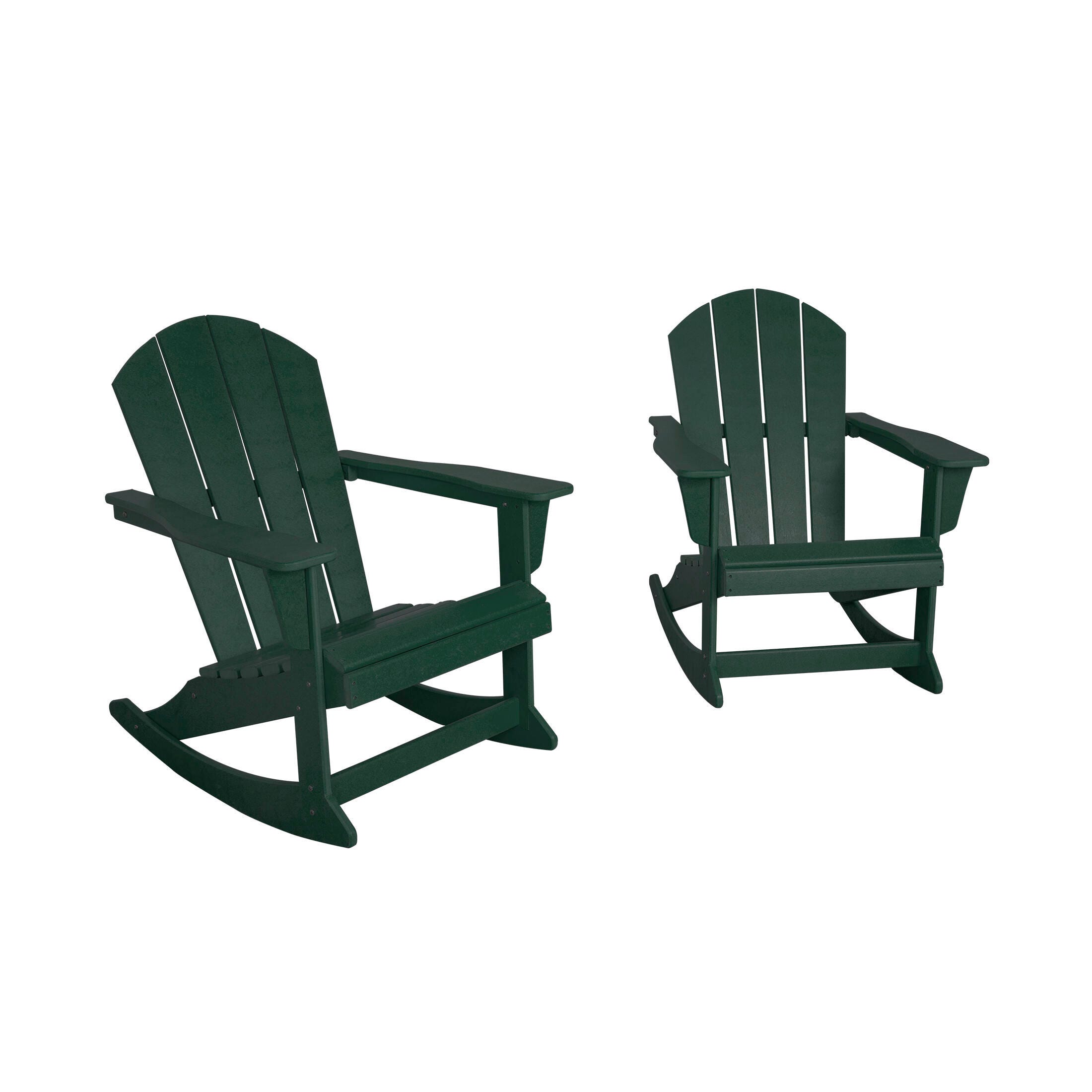 Venice Outdoor Adirondack Rocking Chairs (Set of 2), Dark Green, large