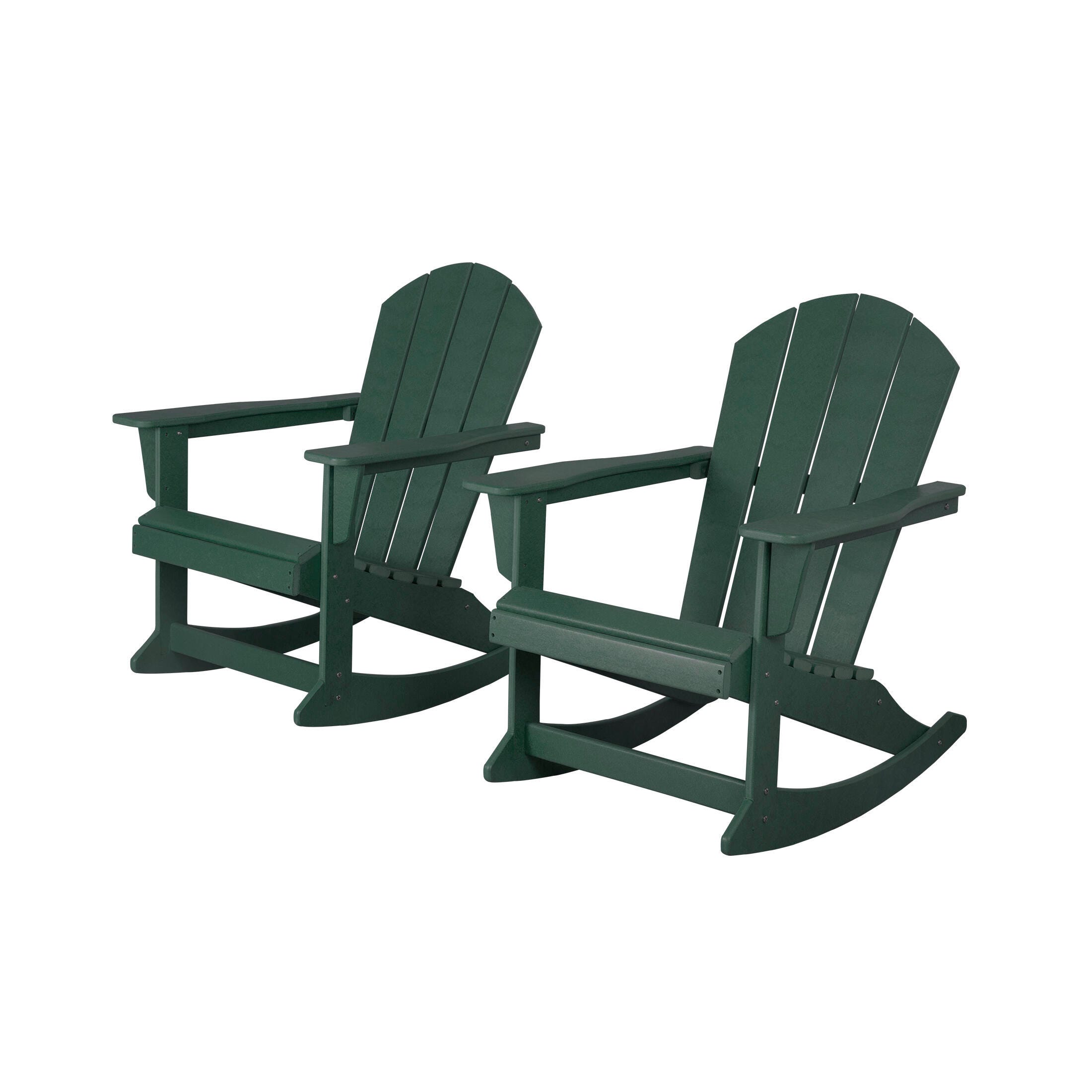 Venice Outdoor Adirondack Rocking Chairs (Set of 2), Dark Green, large