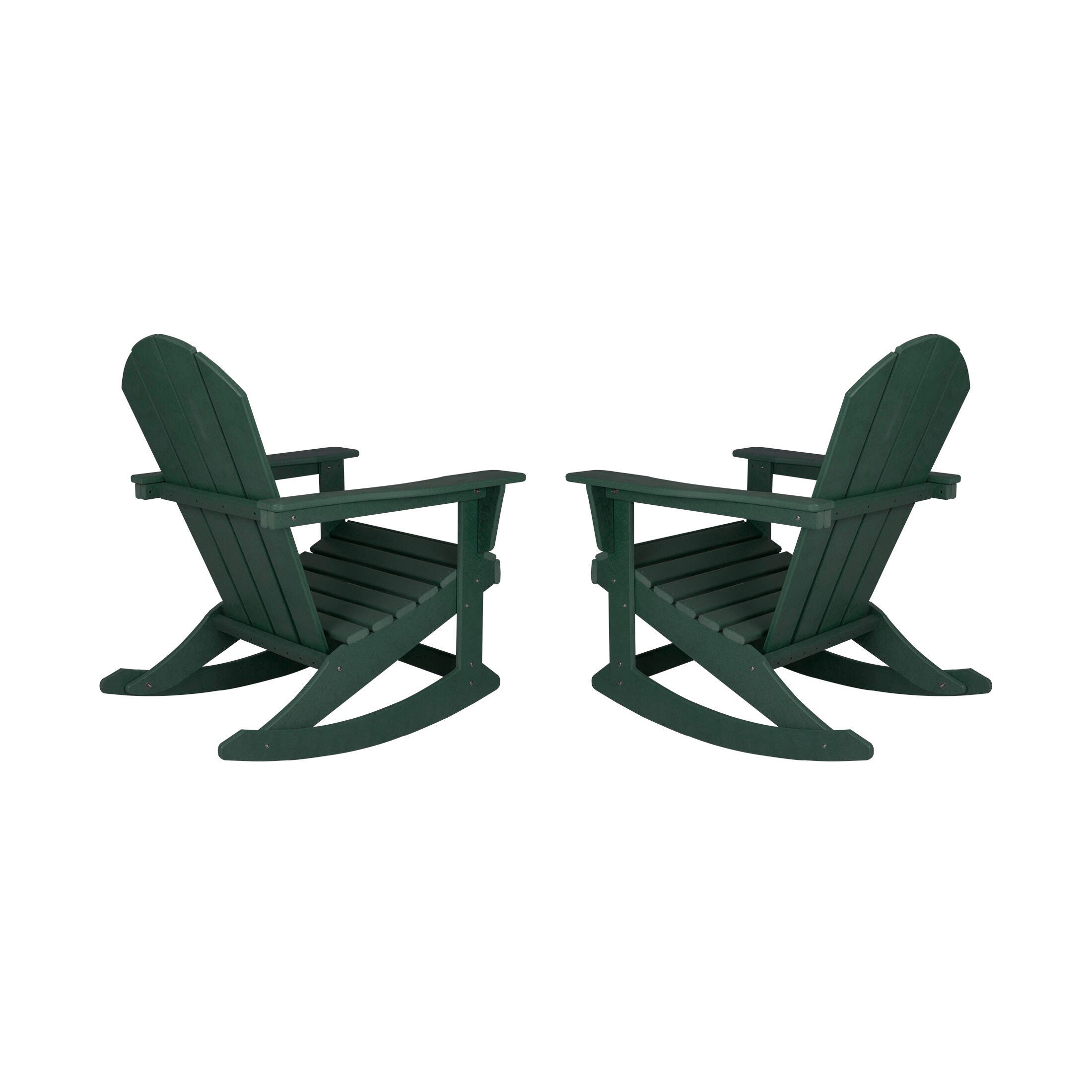 Venice Outdoor Adirondack Rocking Chairs (Set of 2), Dark Green, large