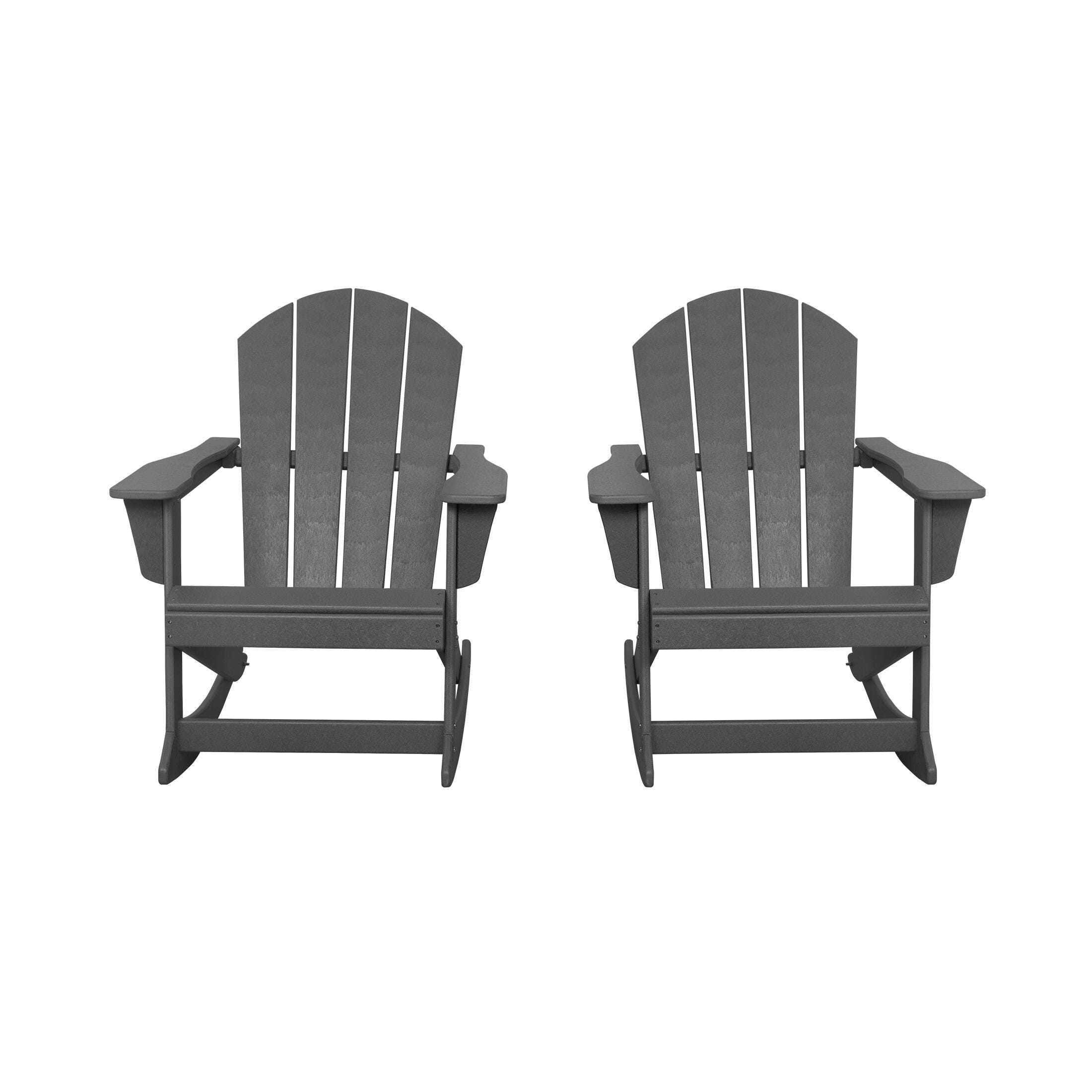 Venice Outdoor Adirondack Rocking Chairs (Set of 2), Gray, large