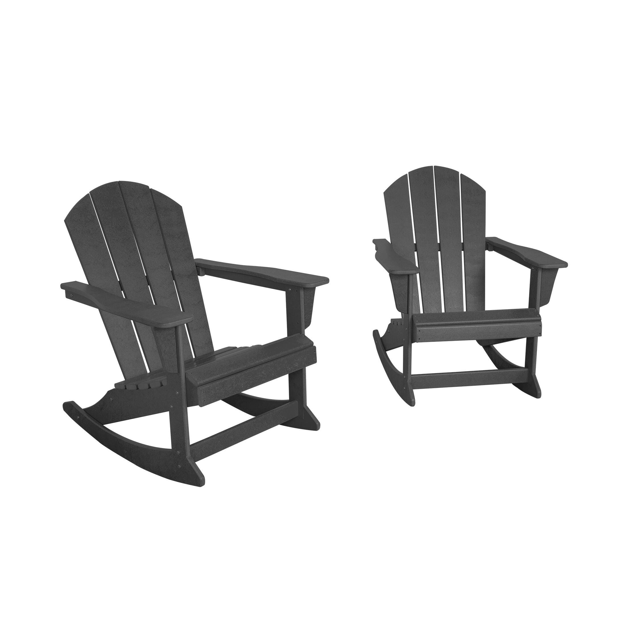 Venice Outdoor Adirondack Rocking Chairs (Set of 2), Gray, large