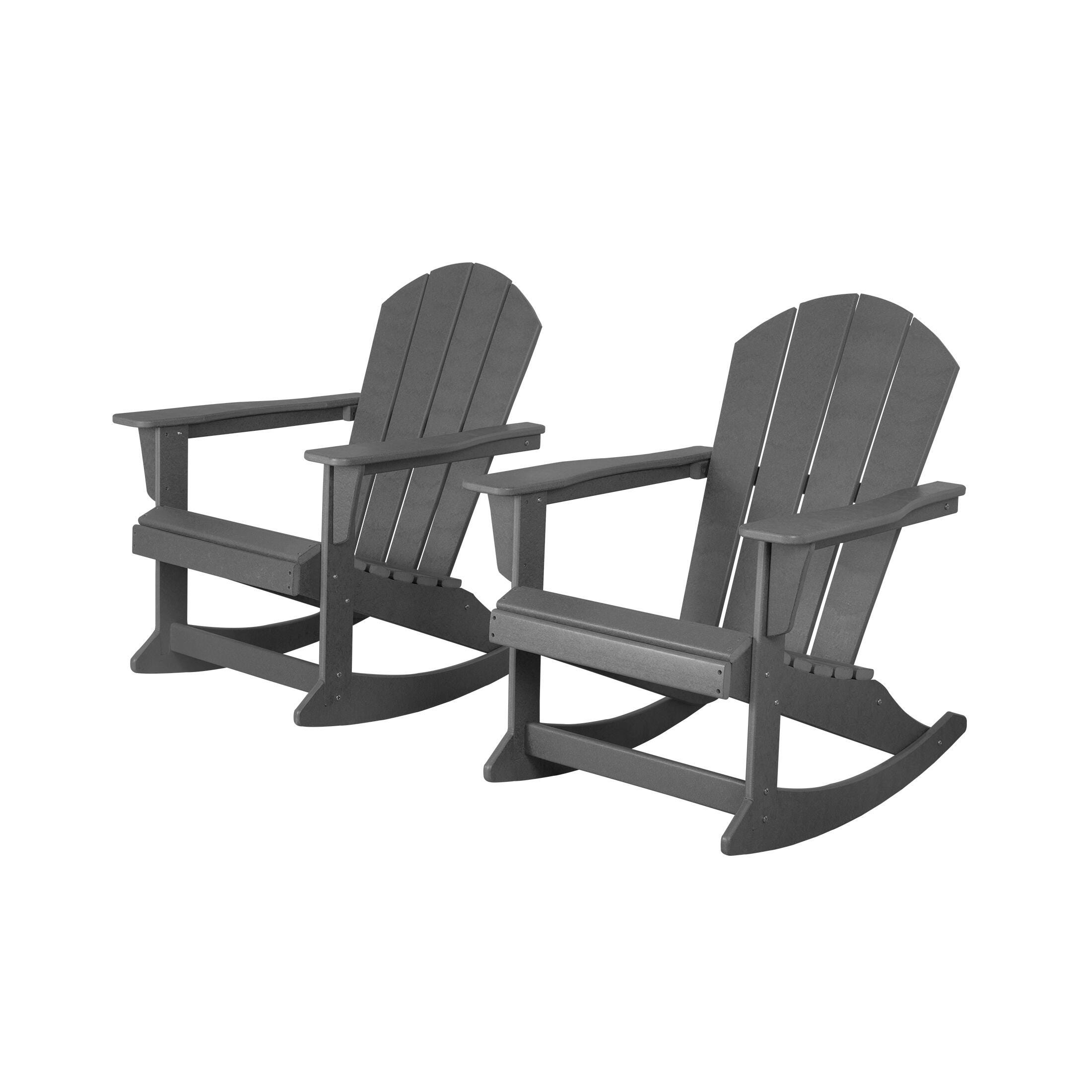Venice Outdoor Adirondack Rocking Chairs (Set of 2), Gray, large