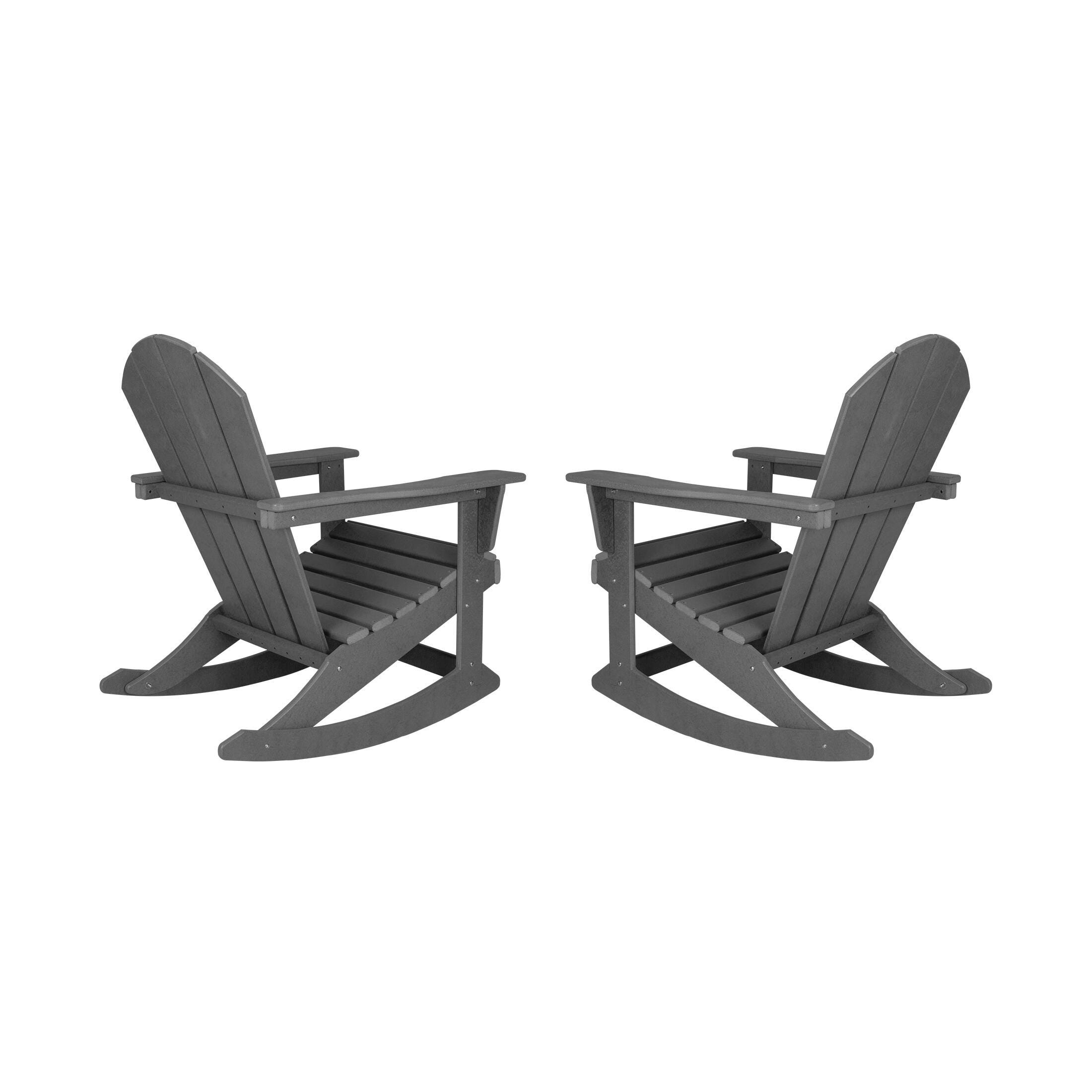 Venice Outdoor Adirondack Rocking Chairs (Set of 2), Gray, large
