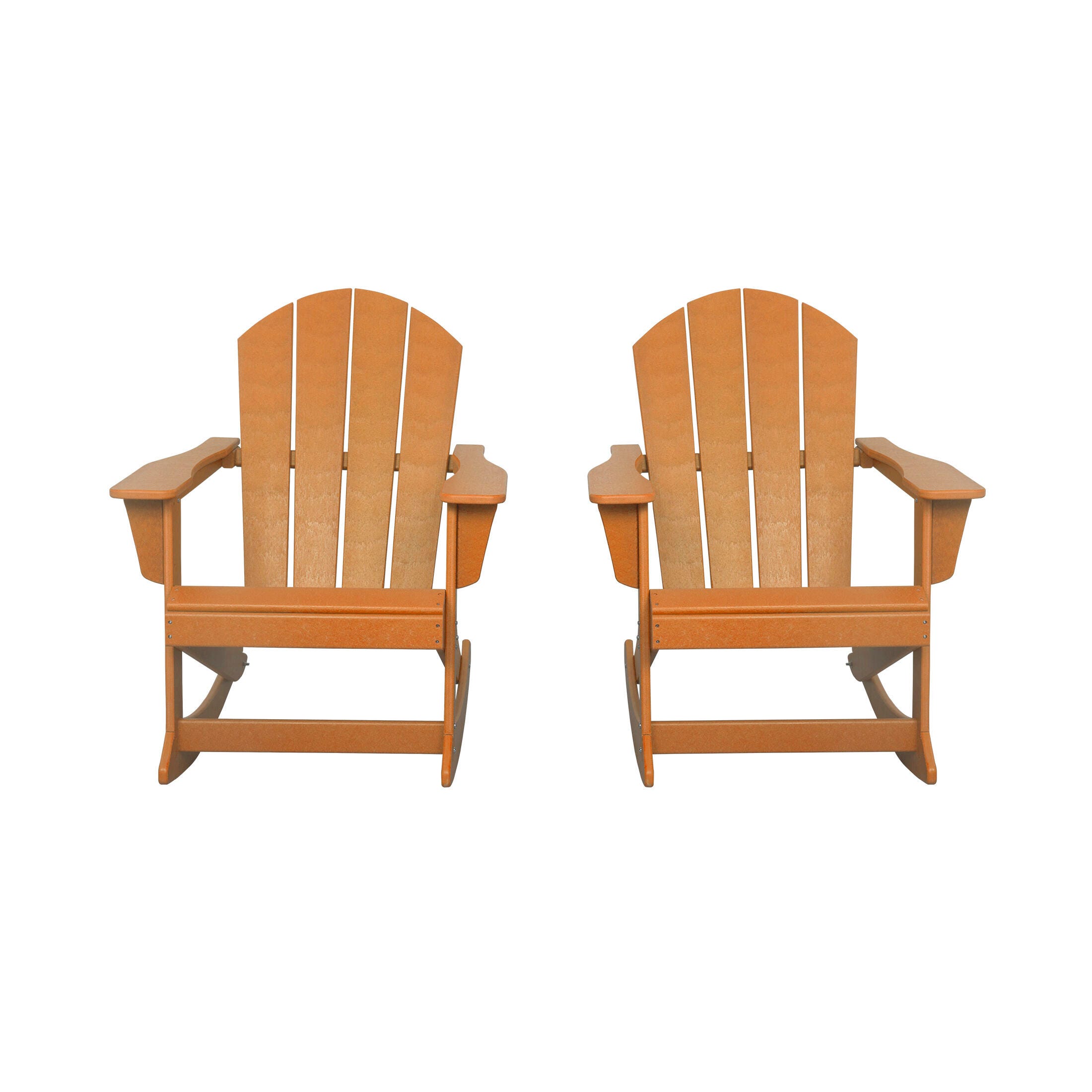 Venice Outdoor Adirondack Rocking Chairs (Set of 2), Orange, large