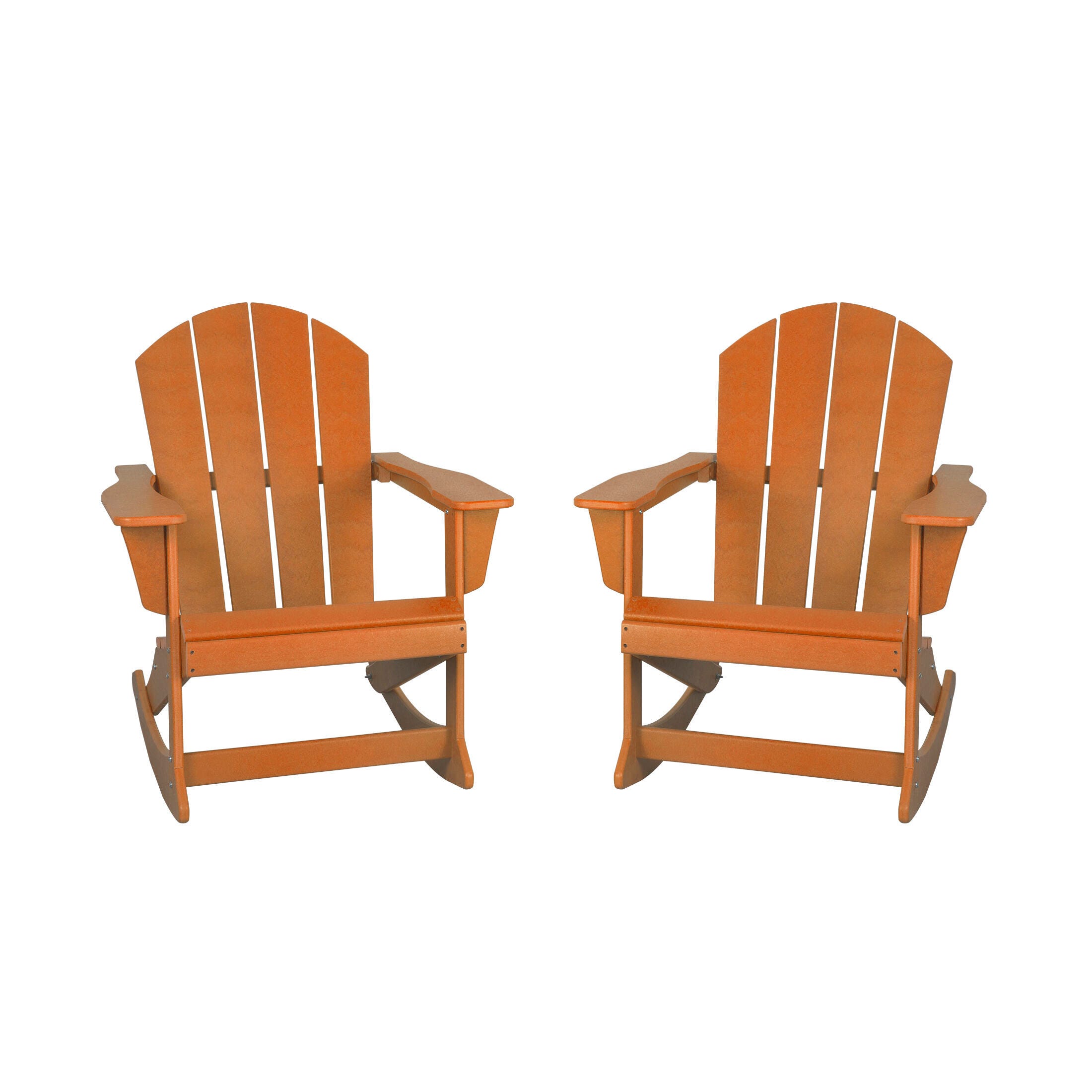 Venice Outdoor Adirondack Rocking Chairs (Set of 2), Orange, large