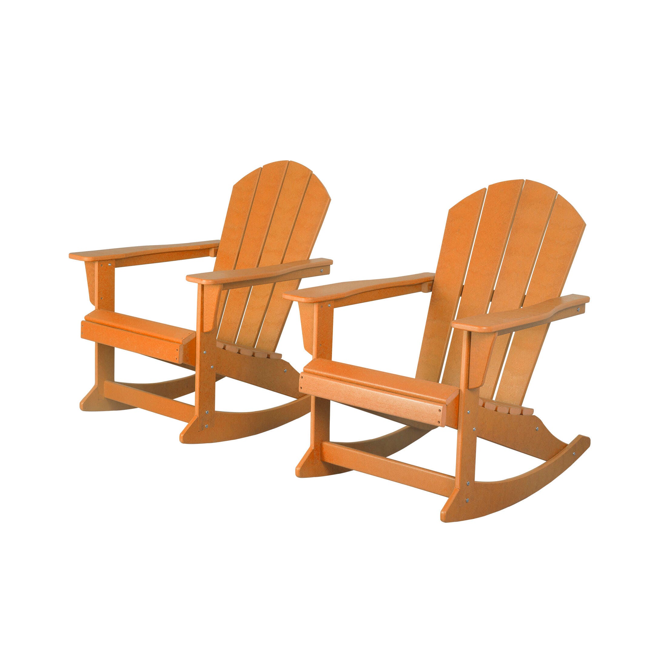 Venice Outdoor Adirondack Rocking Chairs (Set of 2), Orange, large