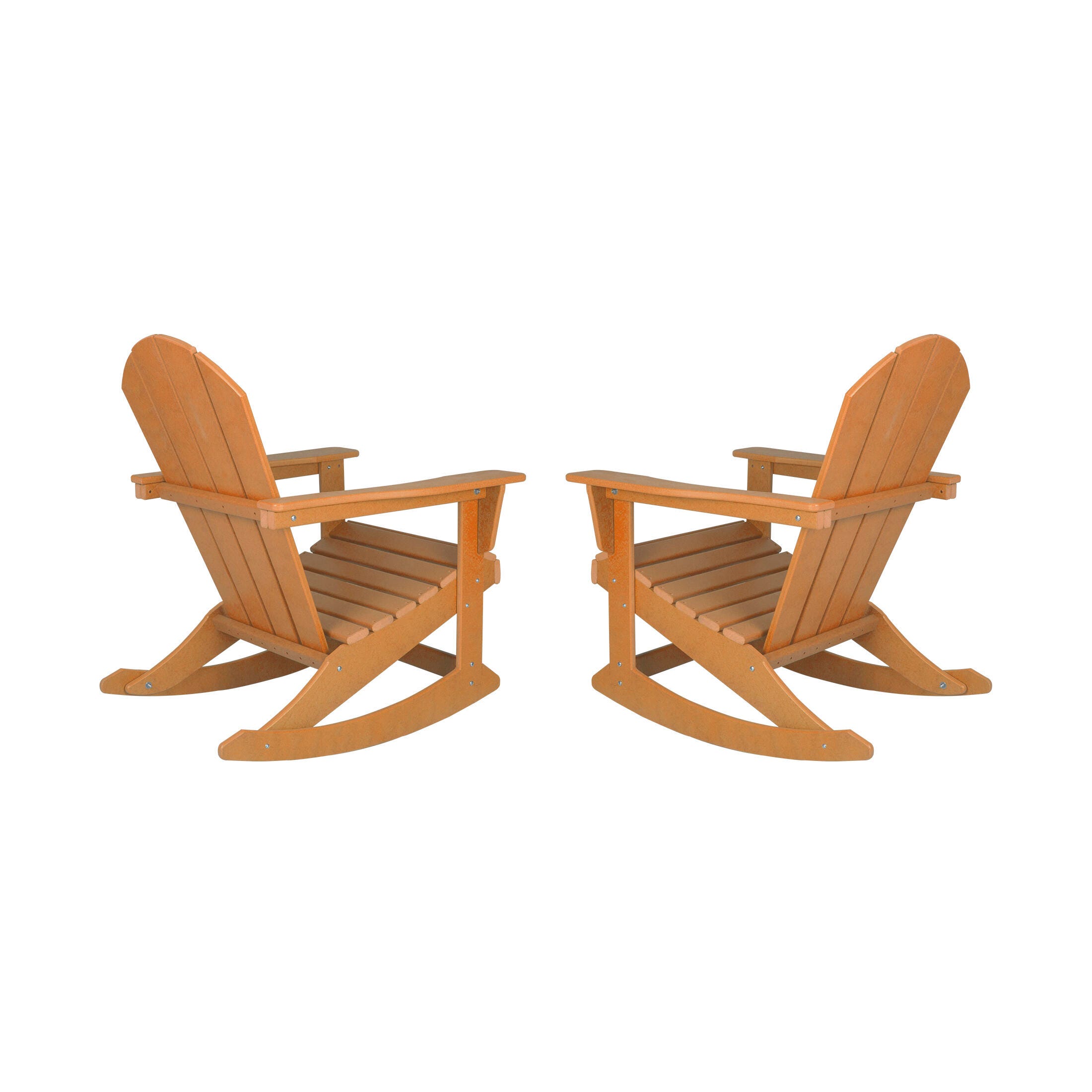 Venice Outdoor Adirondack Rocking Chairs (Set of 2), Orange, large