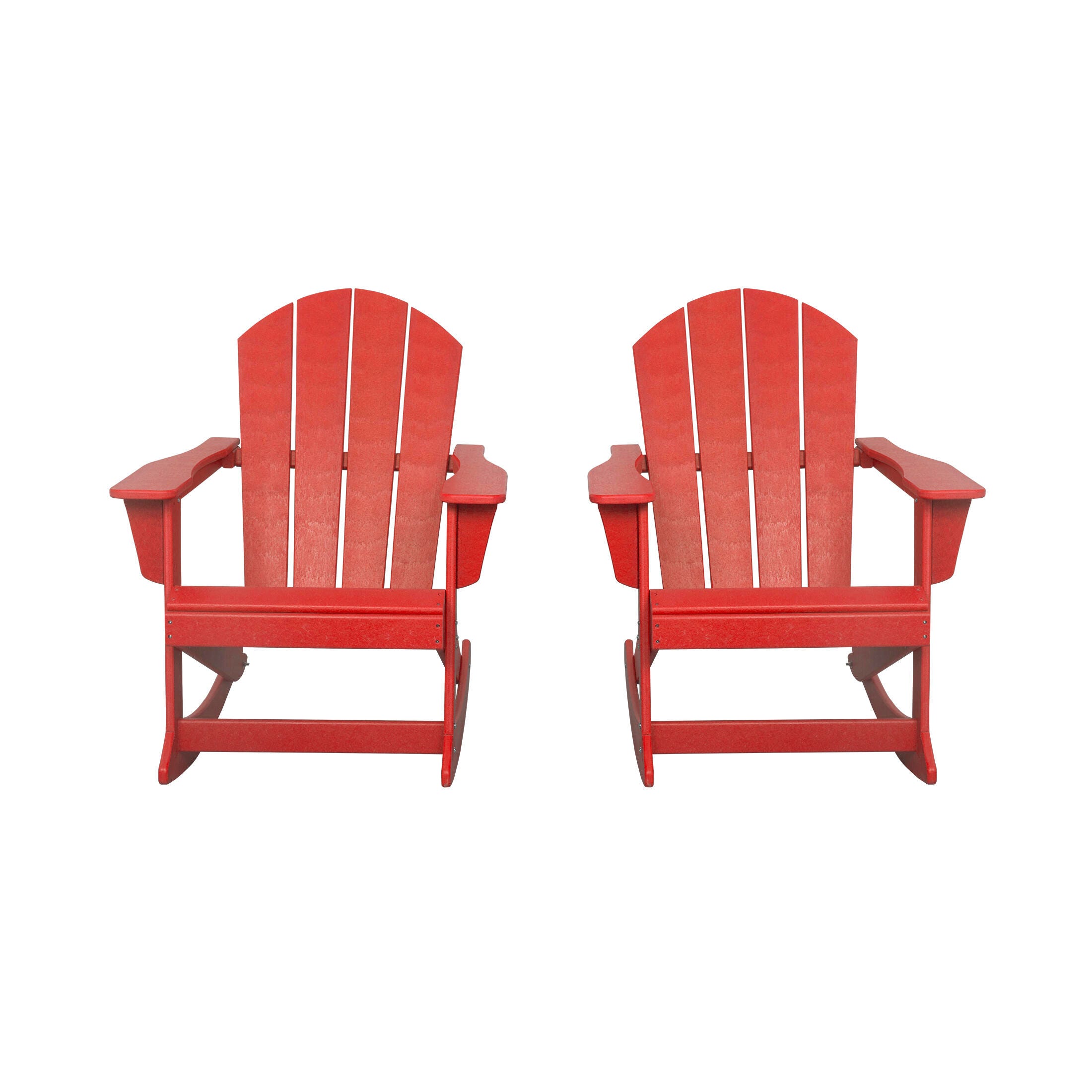Venice Outdoor Adirondack Rocking Chairs (Set of 2), Red, large