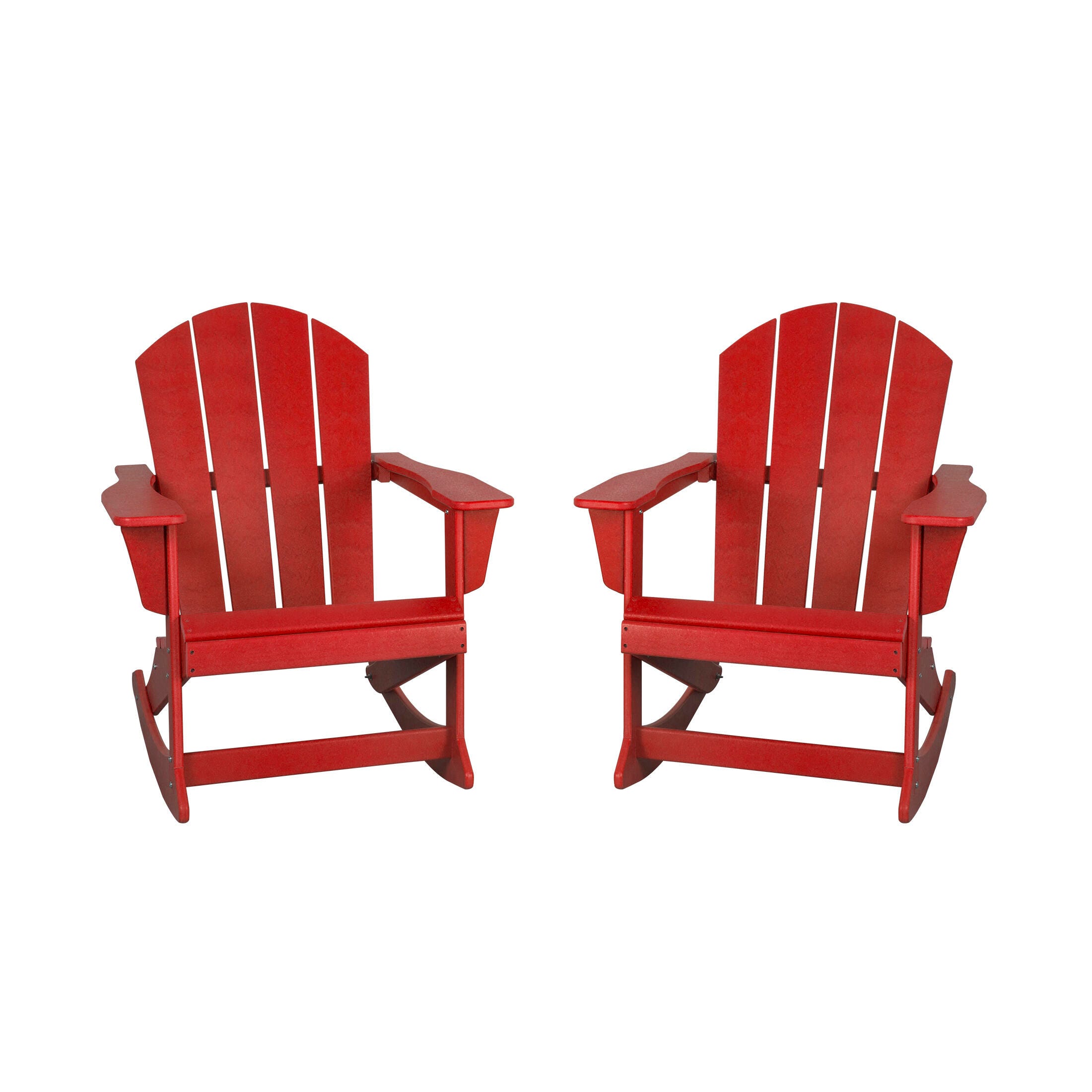Venice Outdoor Adirondack Rocking Chairs (Set of 2), Red, large