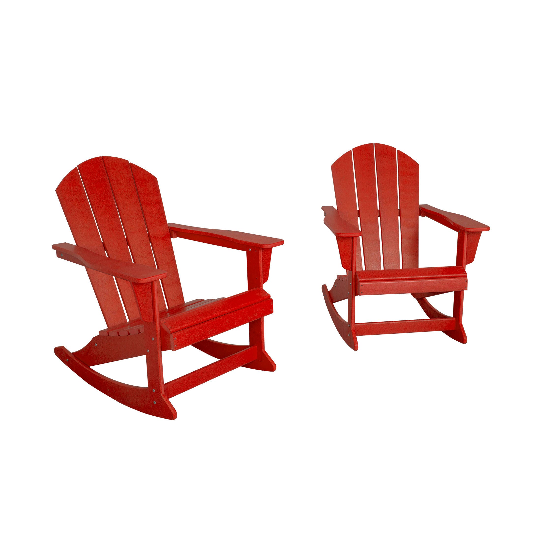 Venice Outdoor Adirondack Rocking Chairs (Set of 2), Red, large