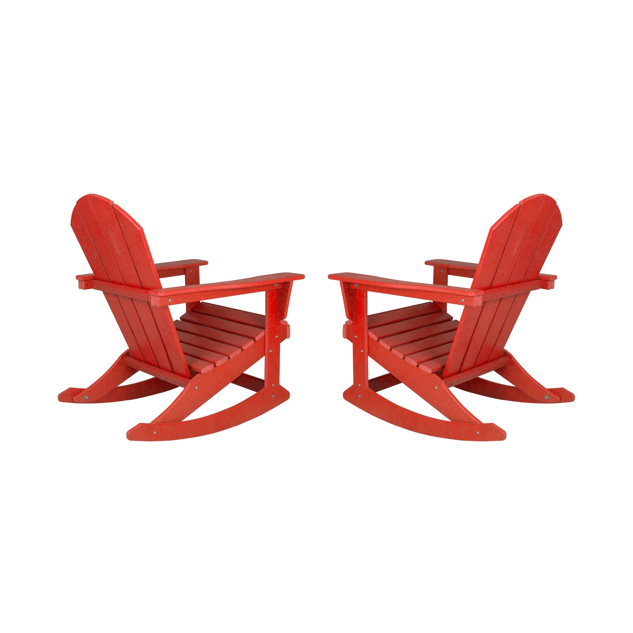 Venice Outdoor Adirondack Rocking Chairs (Set of 2), Red, large