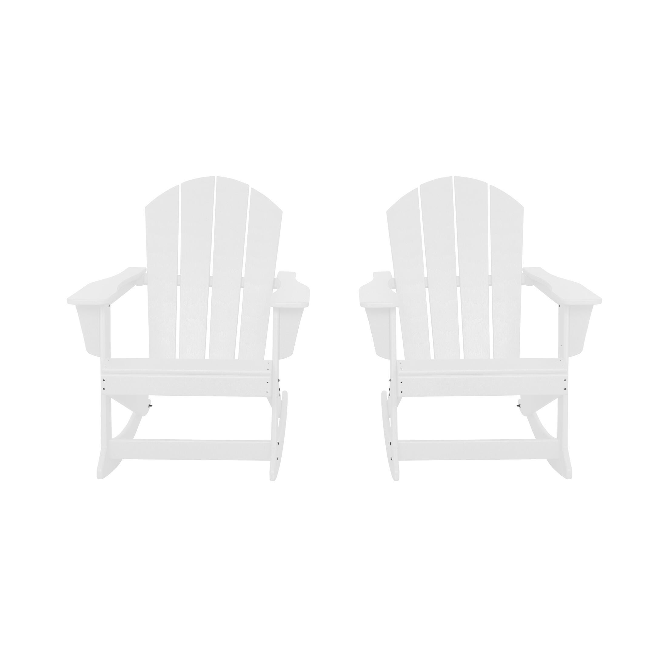 Venice Outdoor Adirondack Rocking Chairs (Set of 2), White, large