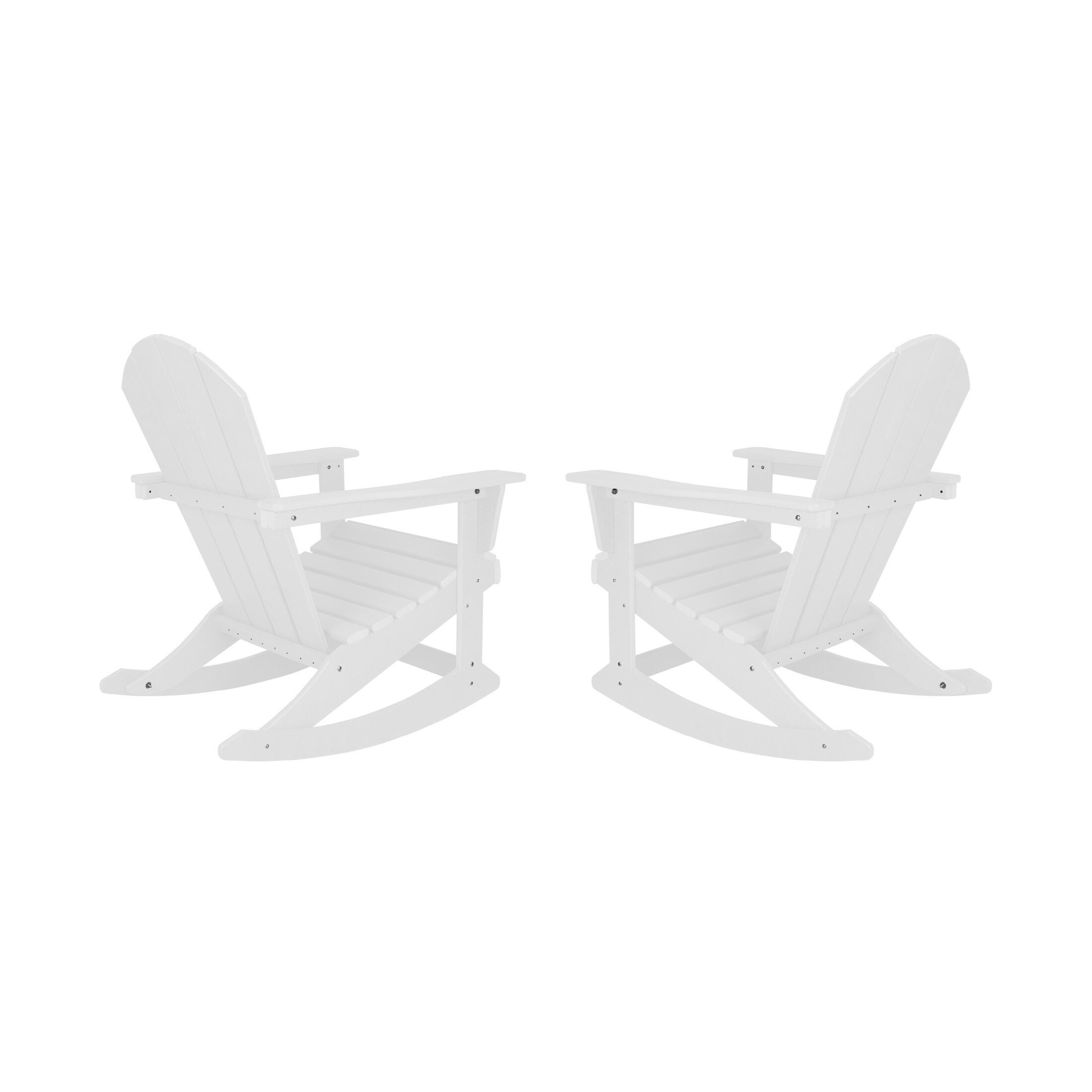 Venice Outdoor Adirondack Rocking Chairs (Set of 2), White, large