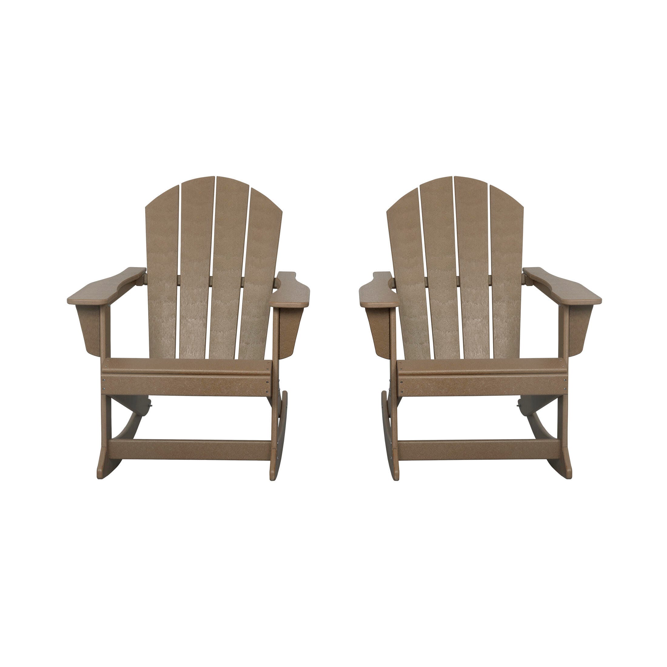 Venice Outdoor Adirondack Rocking Chairs (Set of 2), Weathered Wood, large