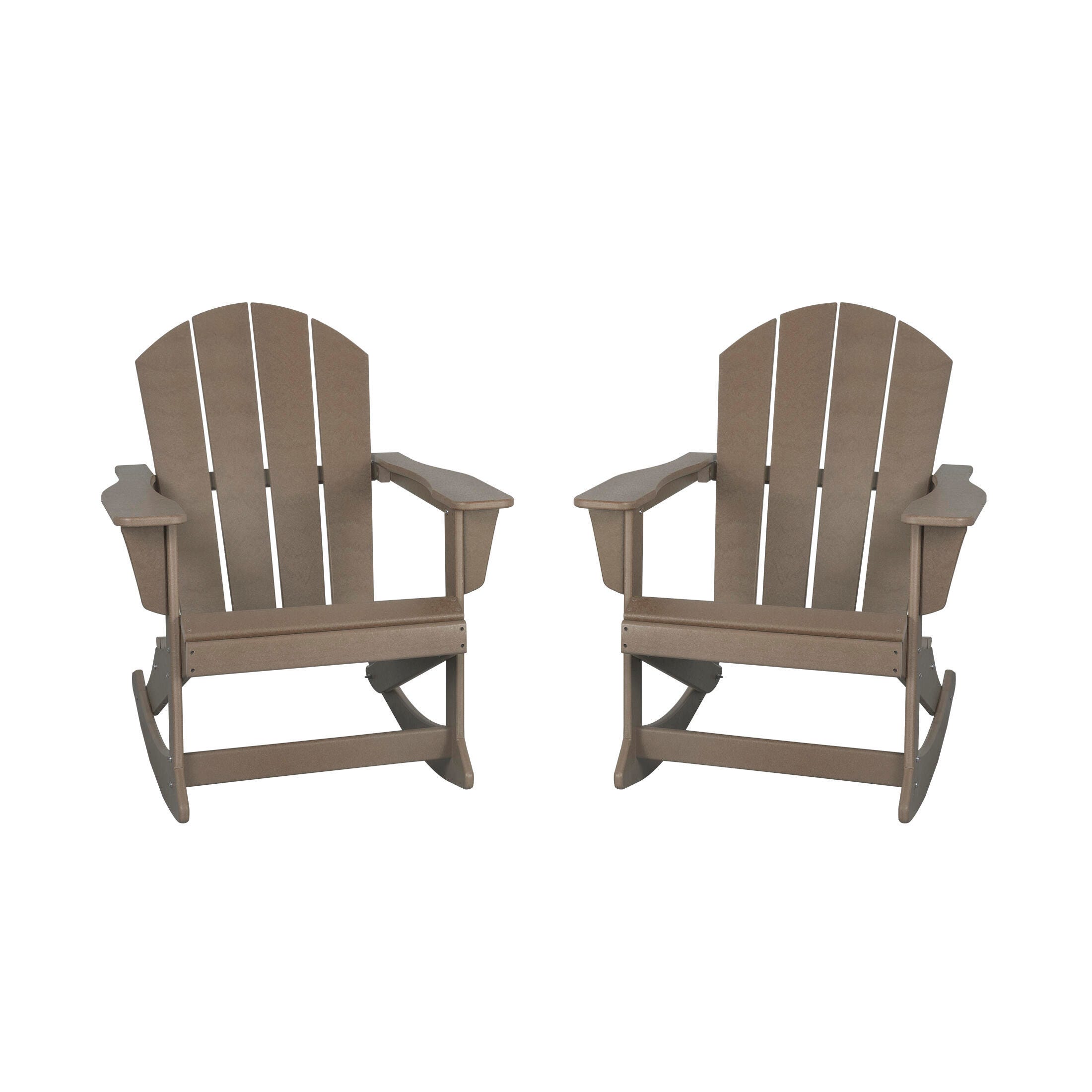 Venice Outdoor Adirondack Rocking Chairs (Set of 2), Weathered Wood, large