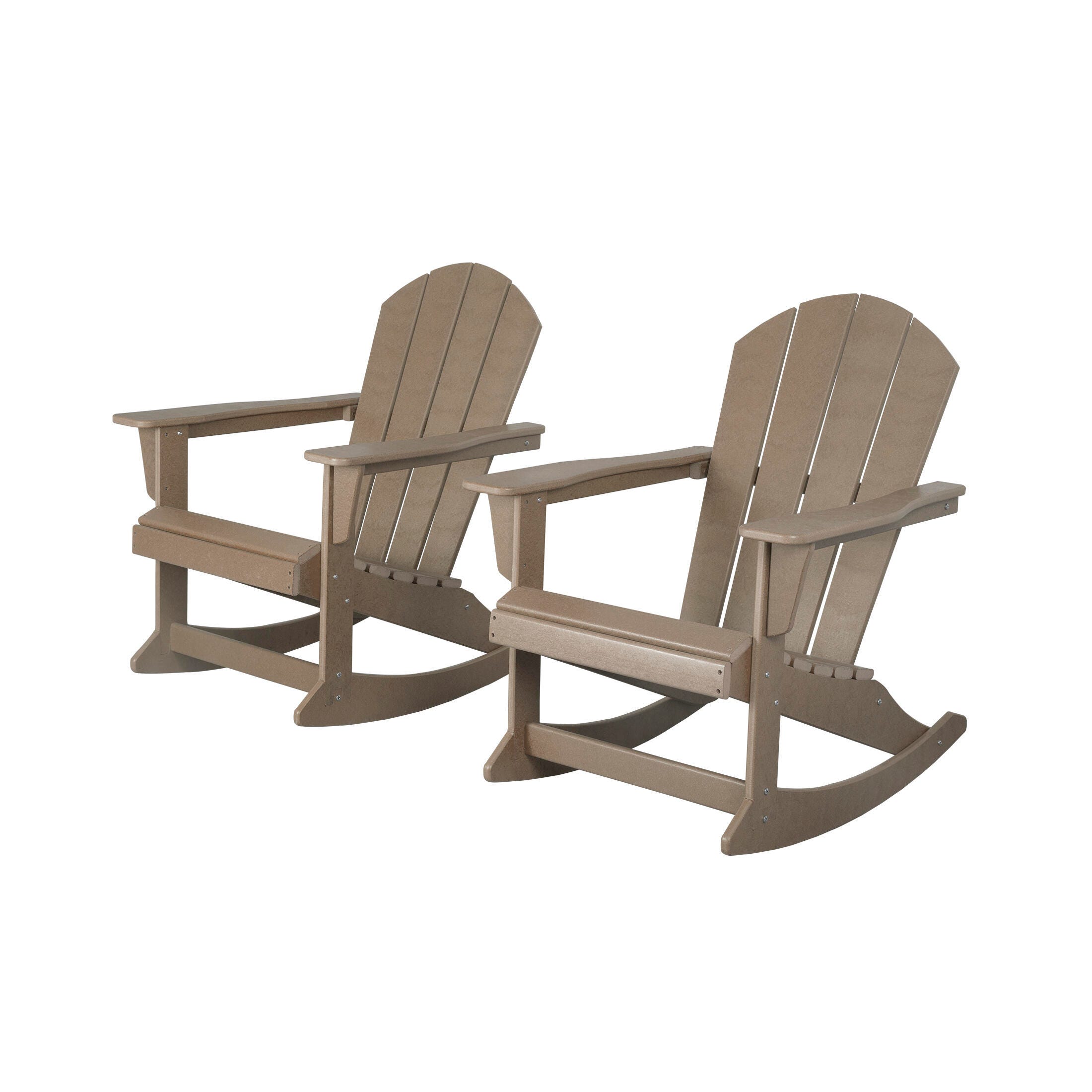 Venice Outdoor Adirondack Rocking Chairs (Set of 2), Weathered Wood, large