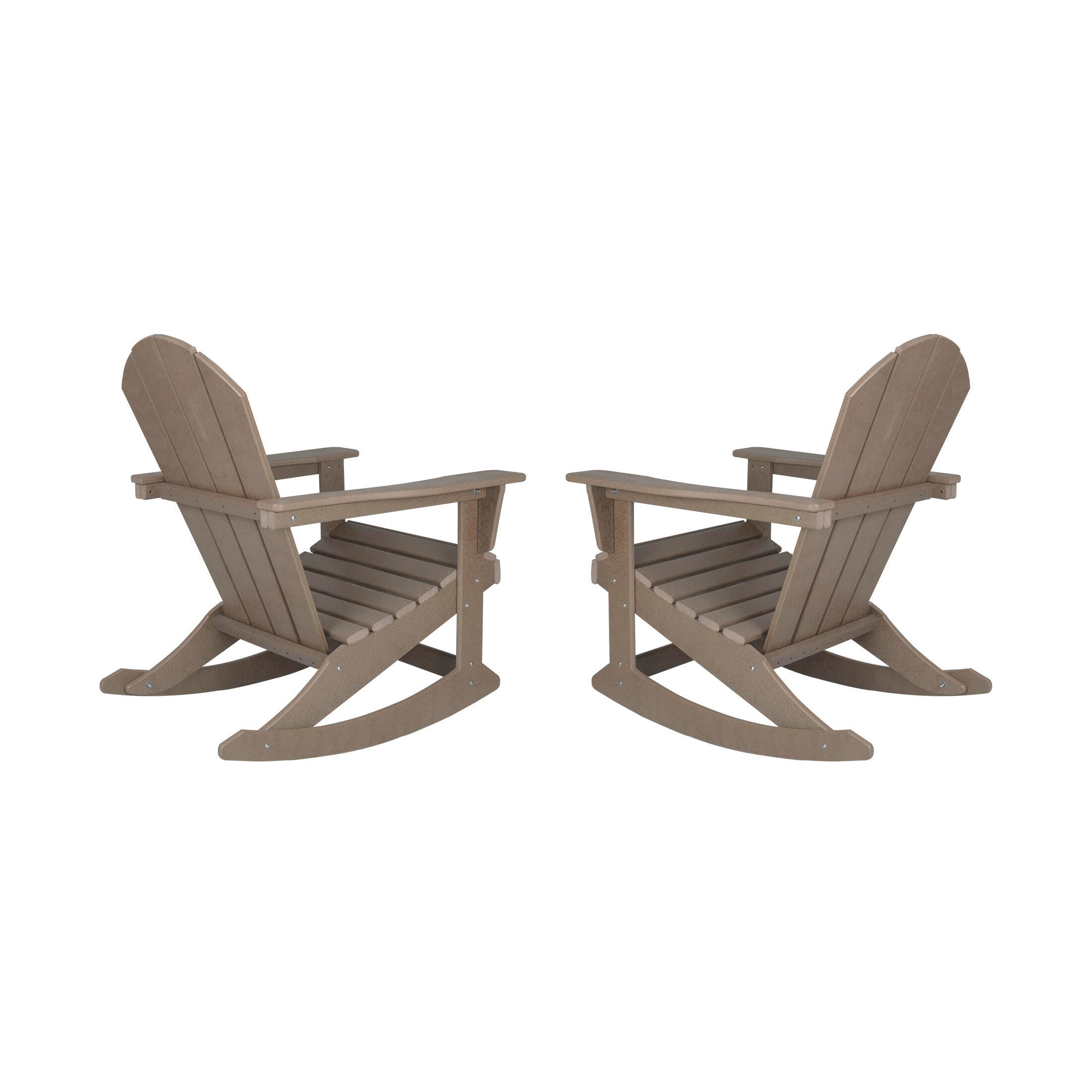 Venice Outdoor Adirondack Rocking Chairs (Set of 2), Weathered Wood, large