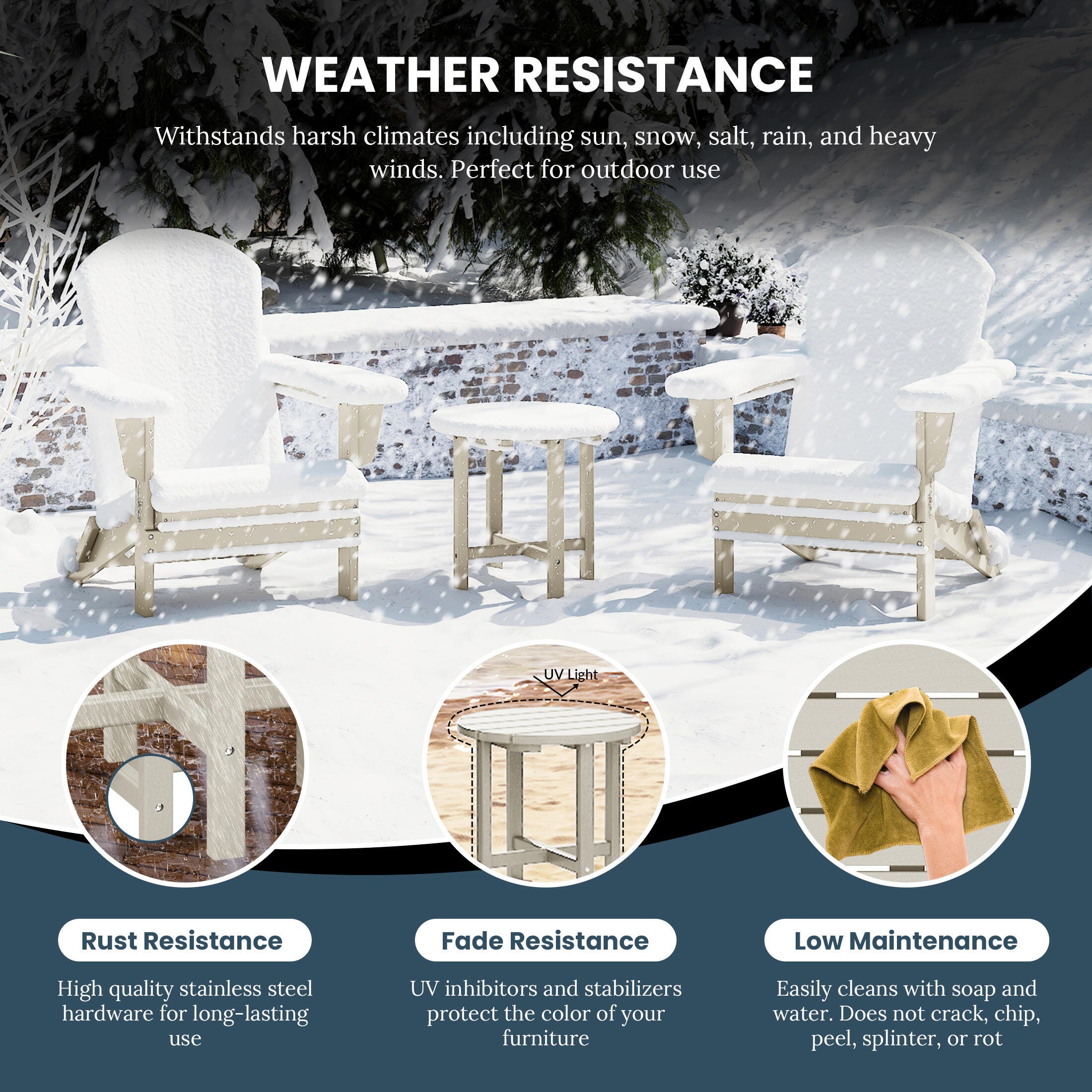 Seaside Outdoor Side Table, Sand, large