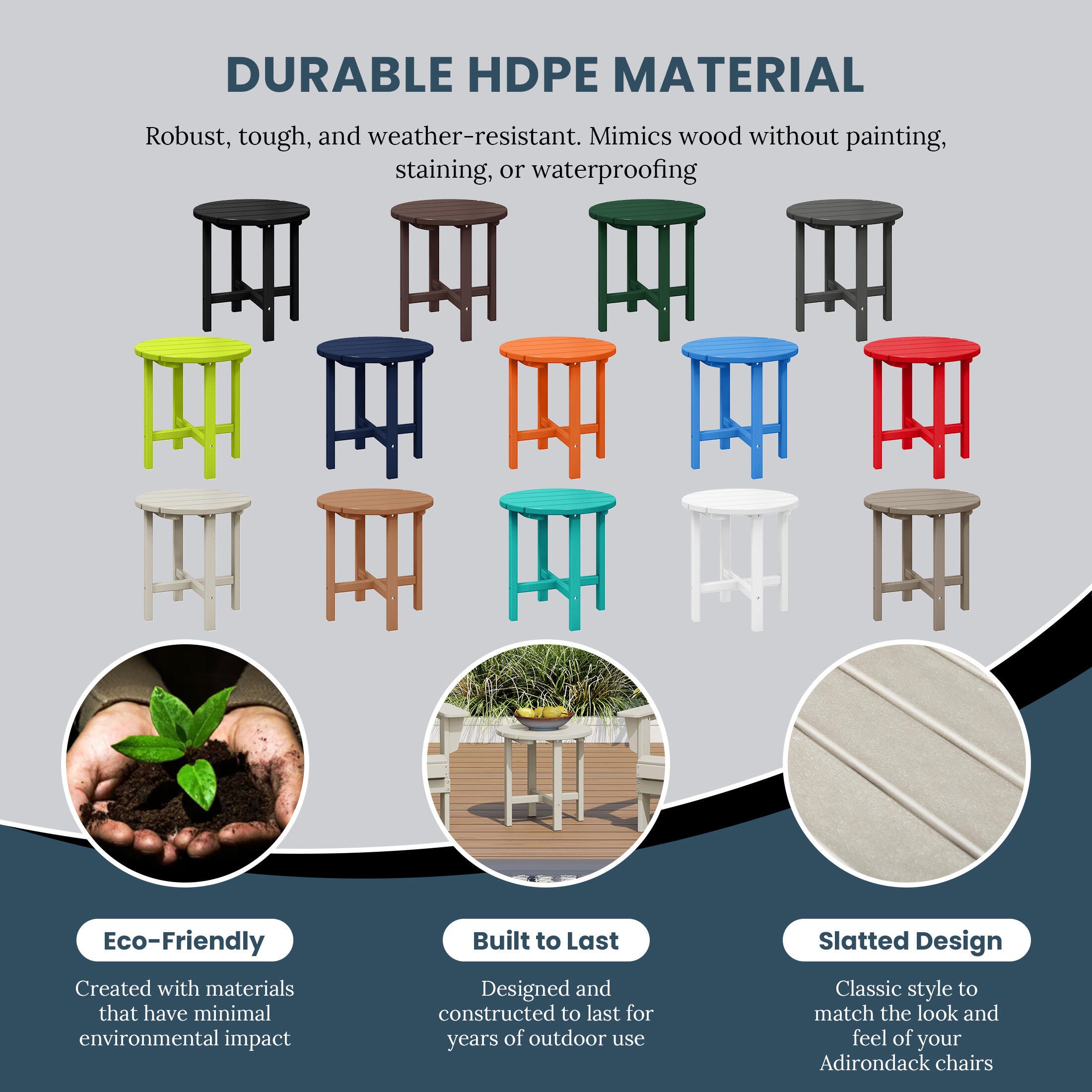 Seaside Outdoor Side Table, Sand, large