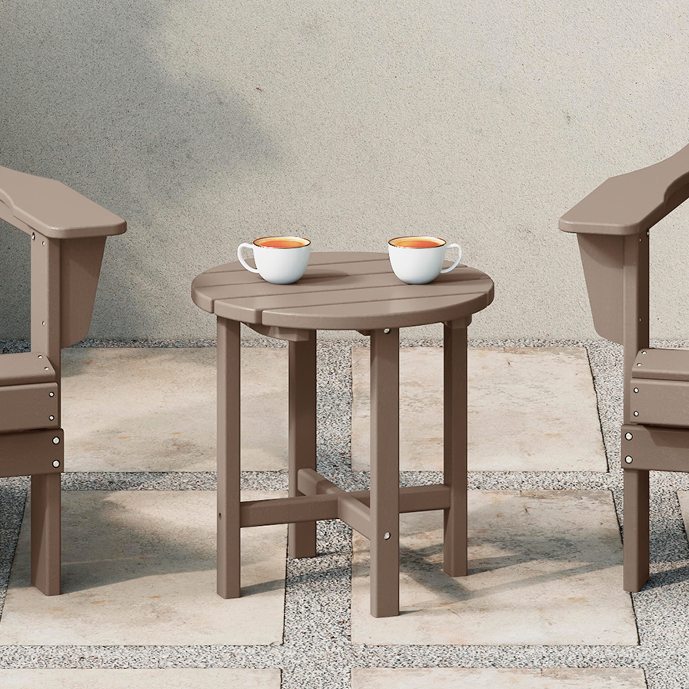 Seaside Outdoor Side Table, Weathered Wood, large