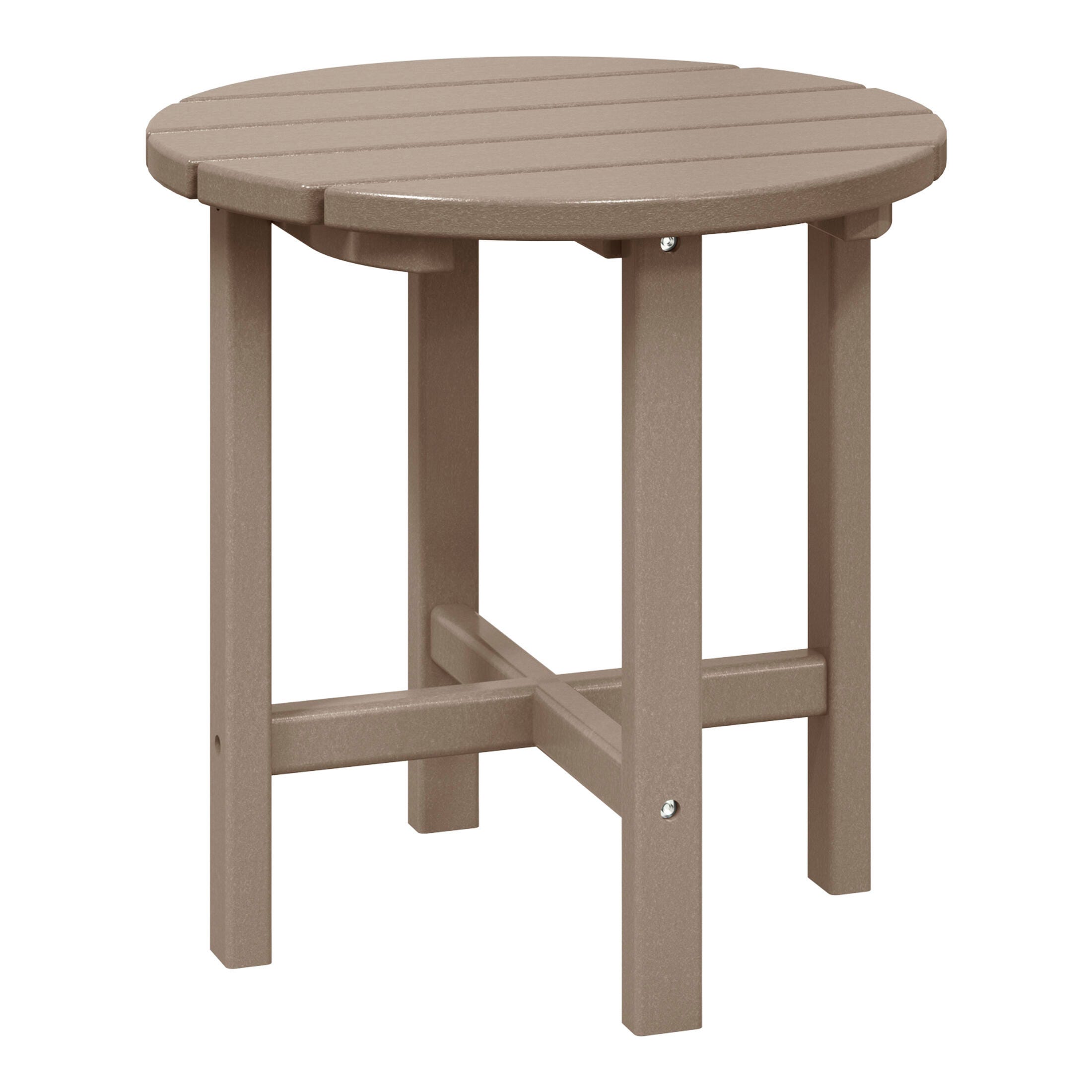 Seaside Outdoor Side Table, Weathered Wood, large