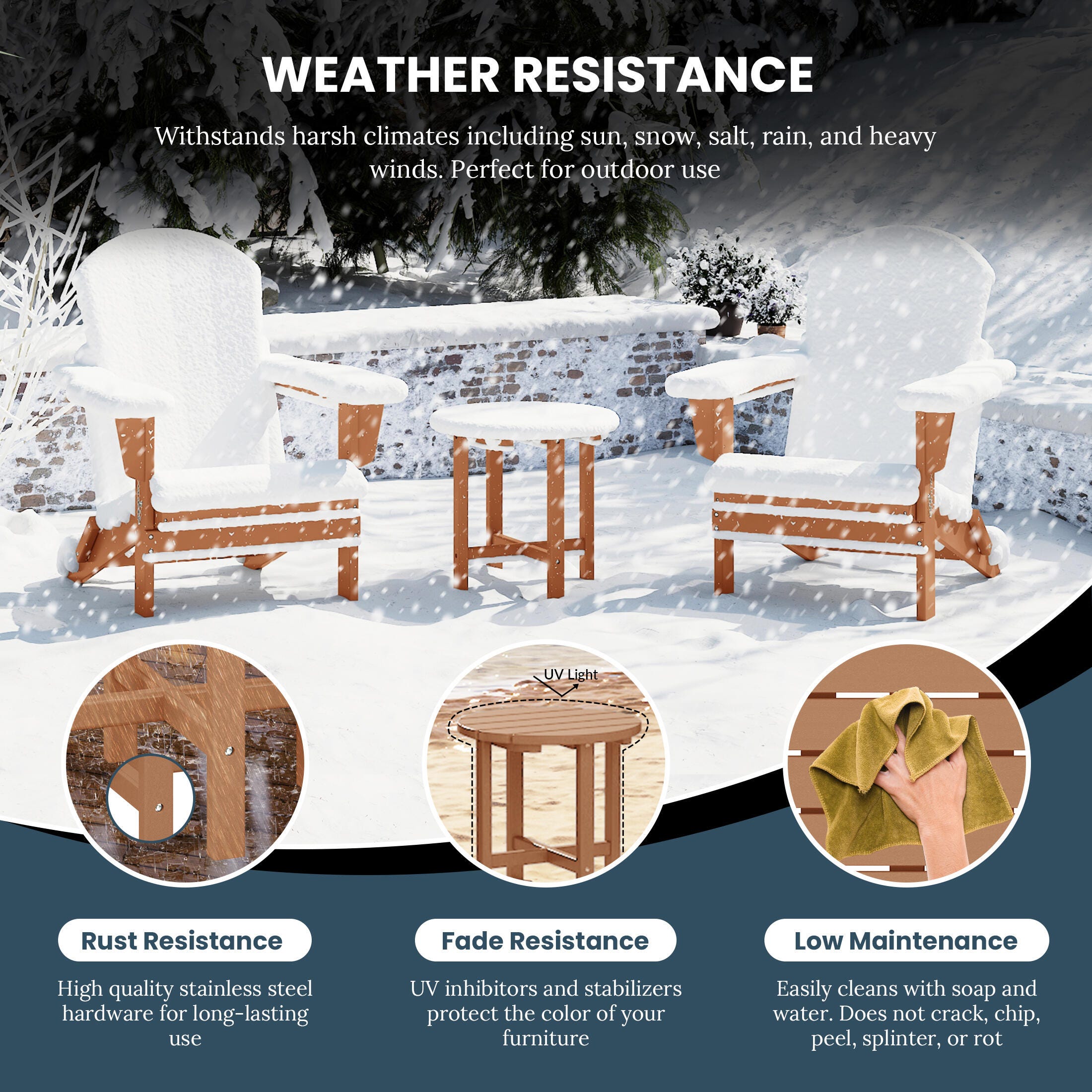 Seaside Outdoor Side Table, Teak, large