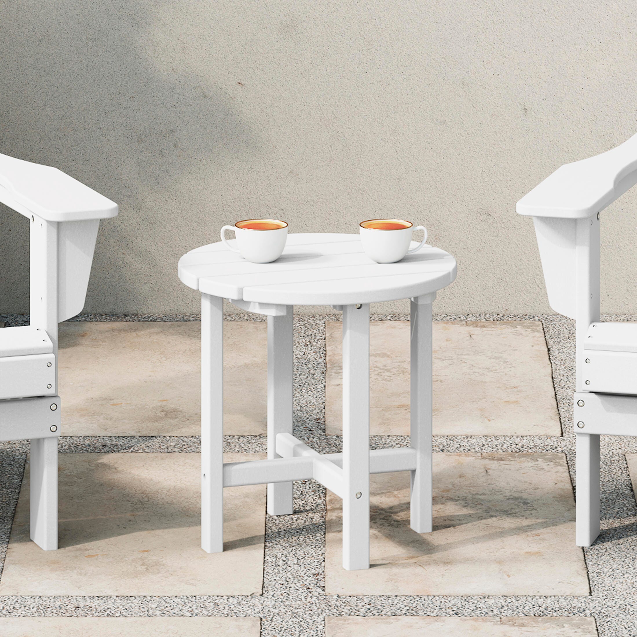 Seaside Outdoor Side Table, White, rollover