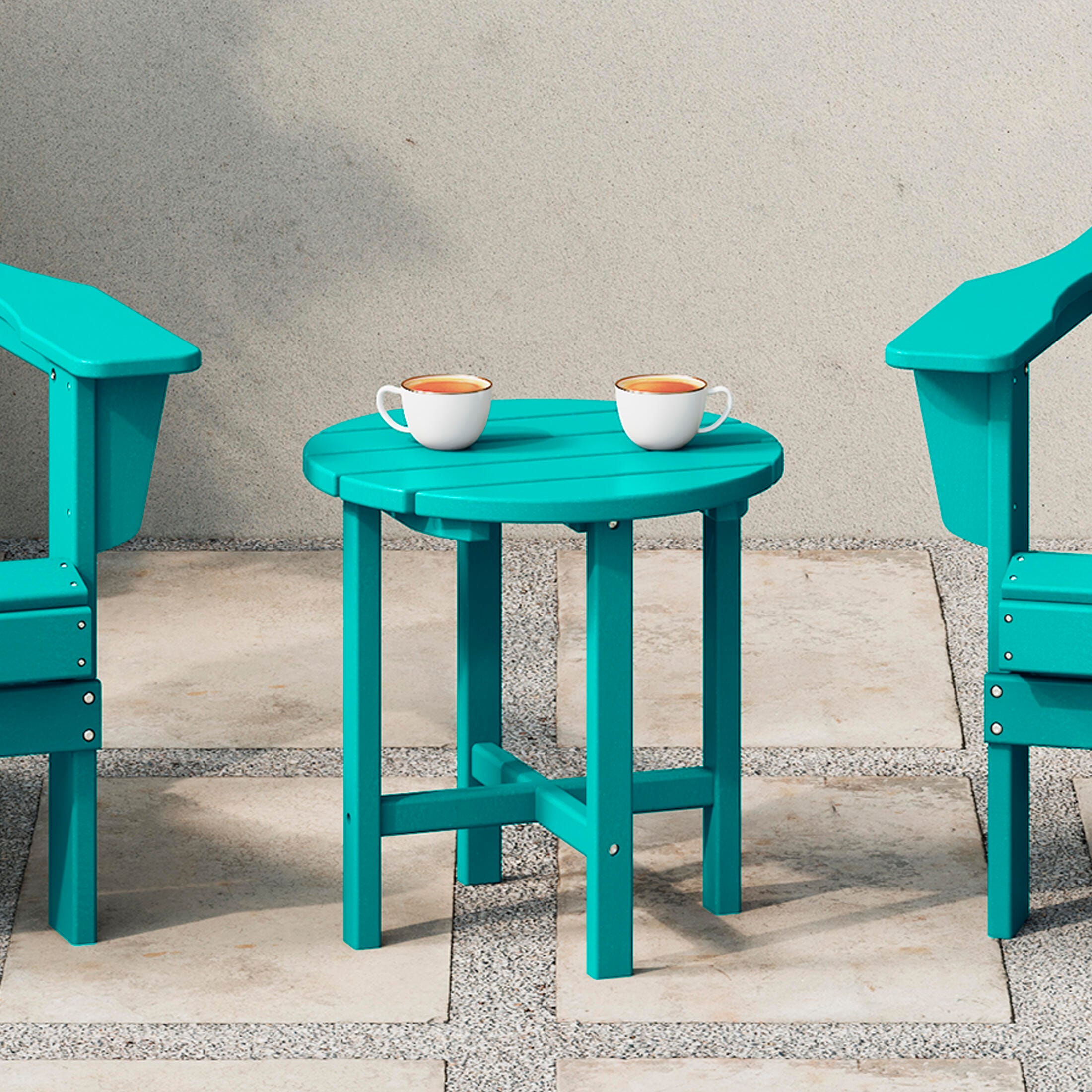 Seaside Outdoor Side Table, Turquoise, large