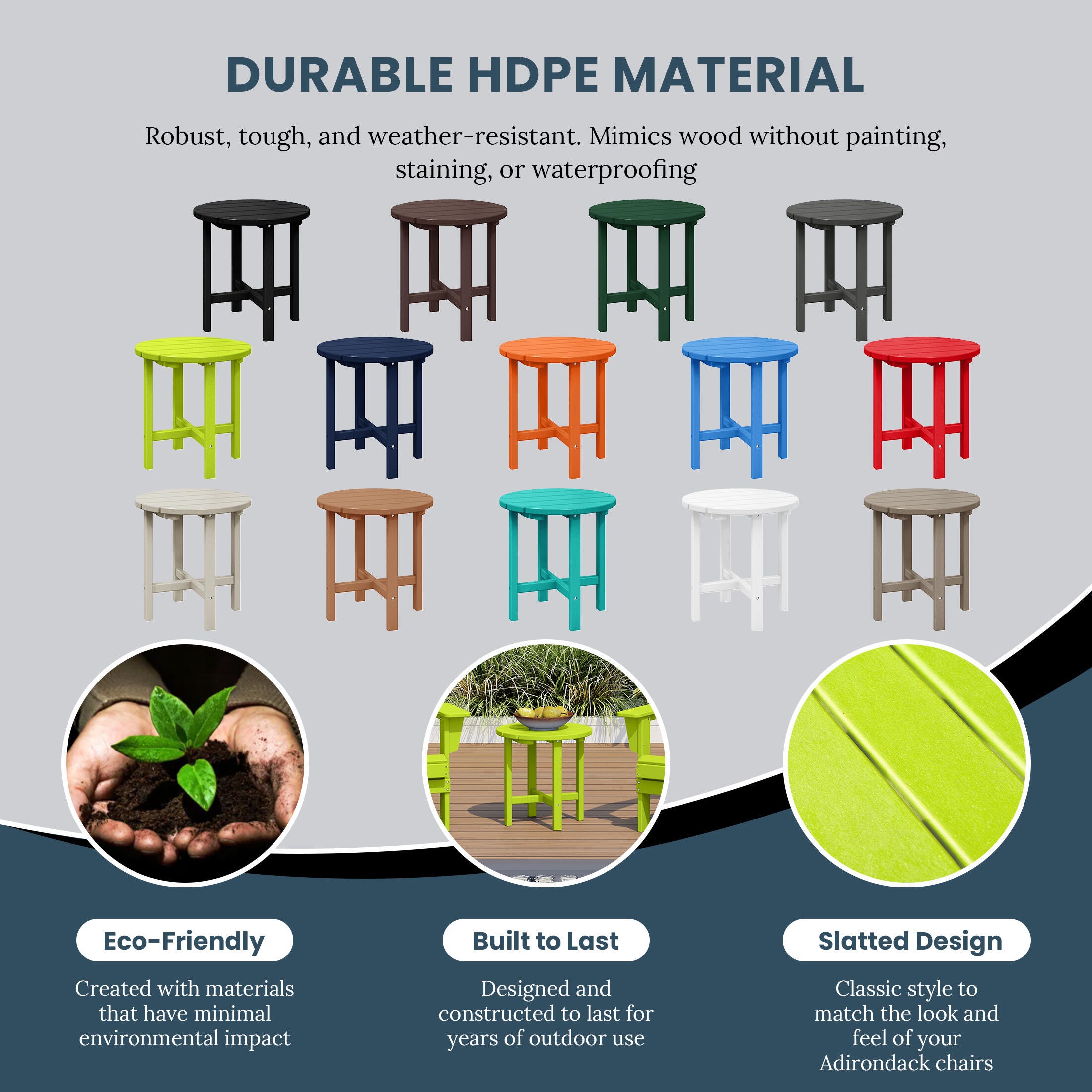 Seaside Outdoor Side Table, Lime, large