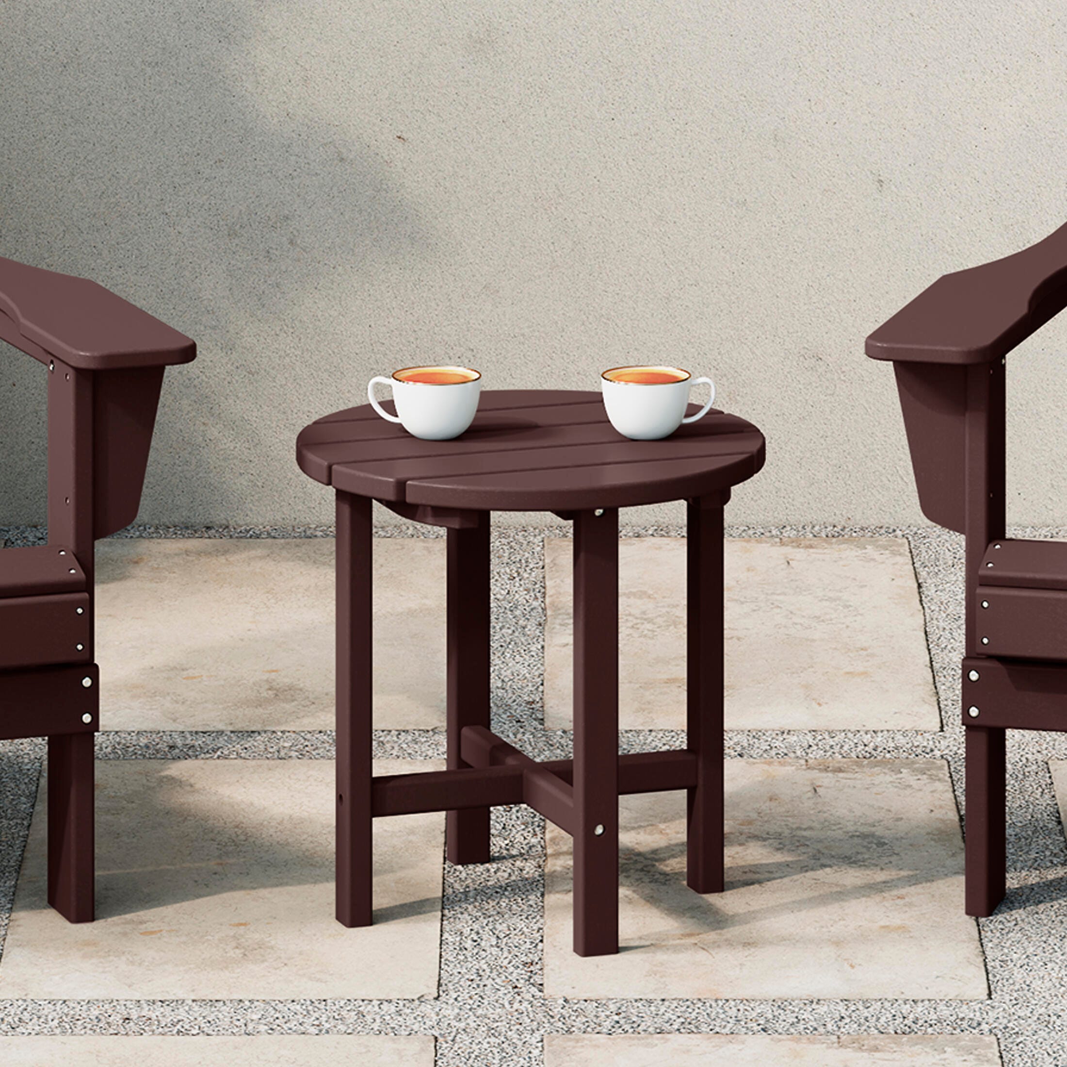 Seaside Outdoor Side Table, Dark Brown, rollover