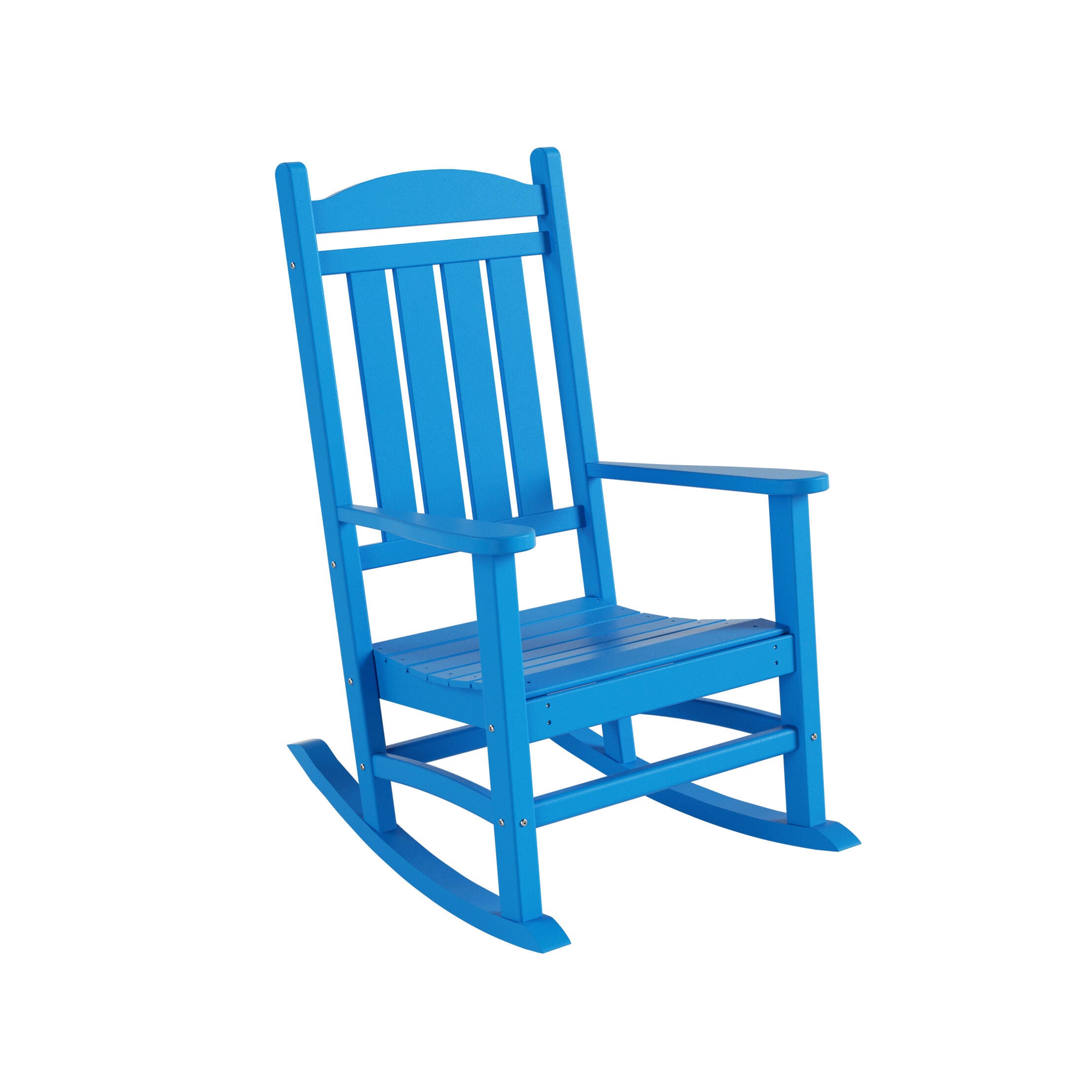 Landon Outdoor Traditional All Weather Rocking Chair, Pacific Blue, large