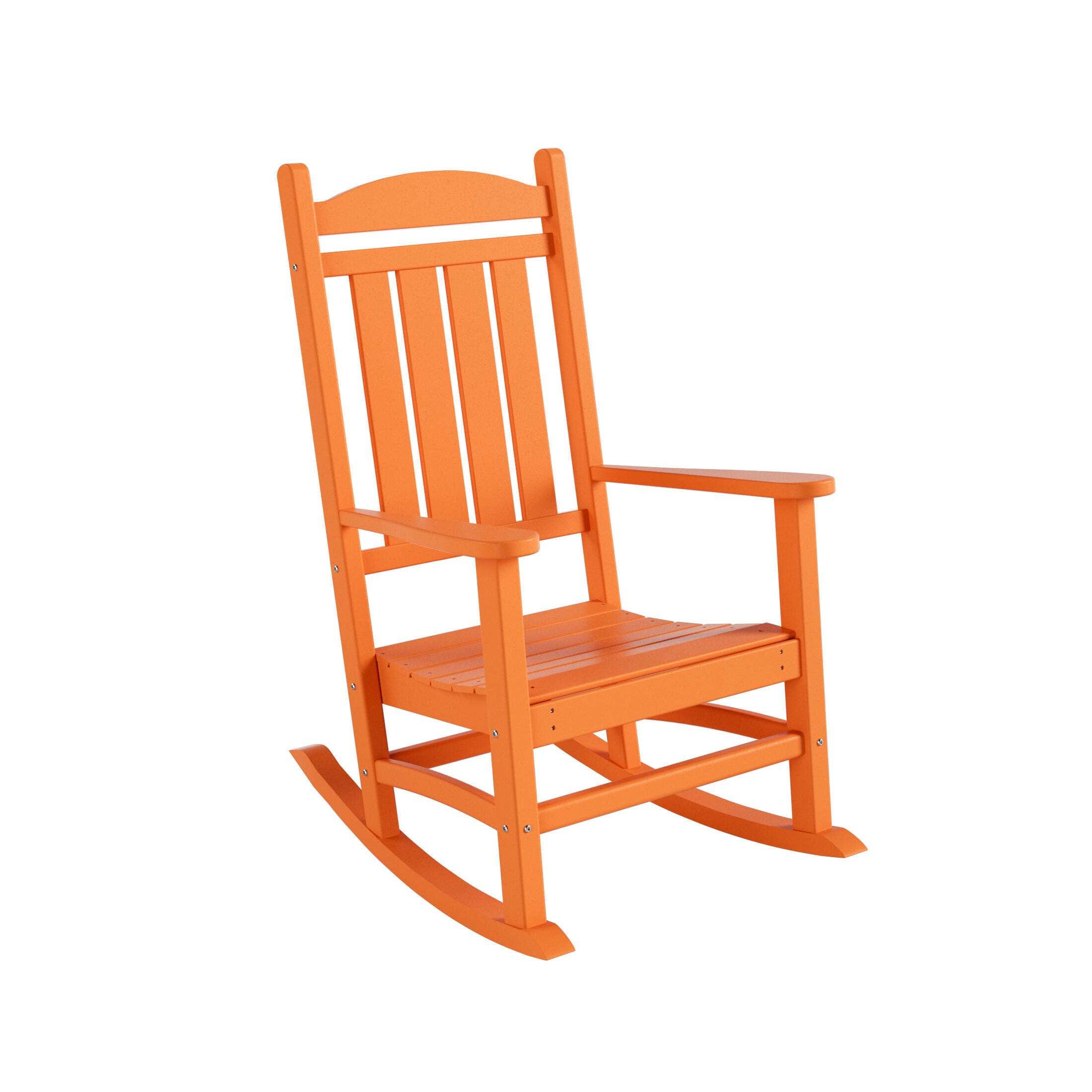 Landon Outdoor Traditional All Weather Rocking Chair, Orange, large