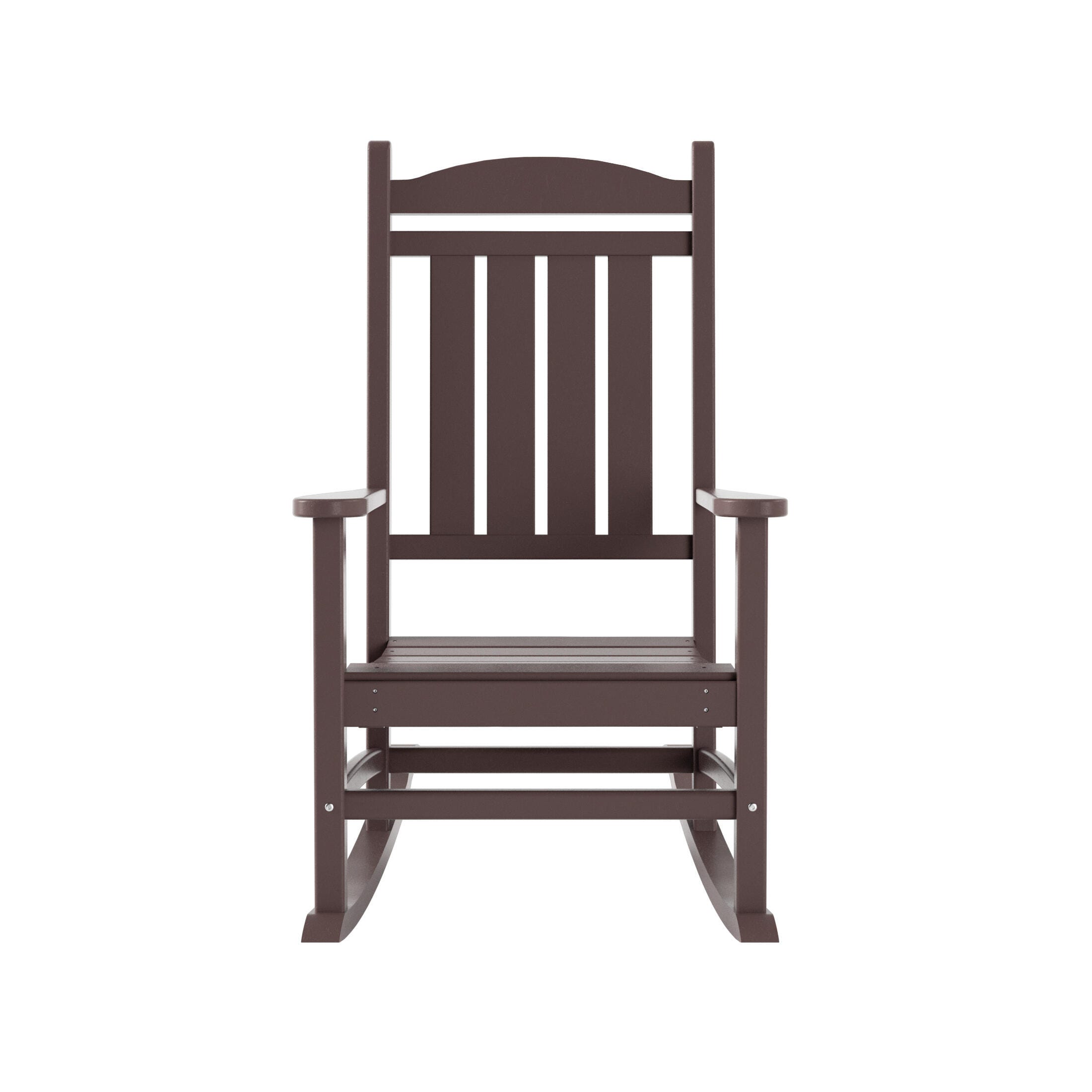 Landon Outdoor Traditional All Weather Rocking Chair, Dark Brown, large