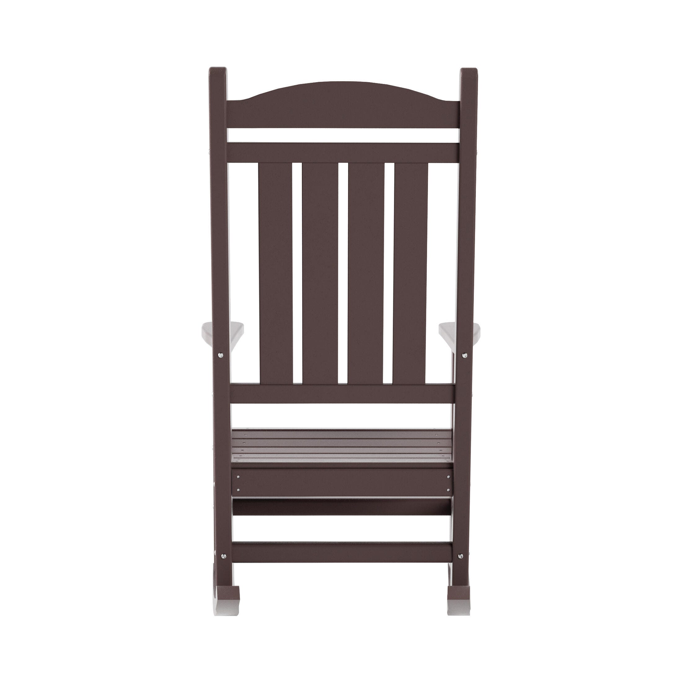 Landon Outdoor Traditional All Weather Rocking Chair, Dark Brown, large