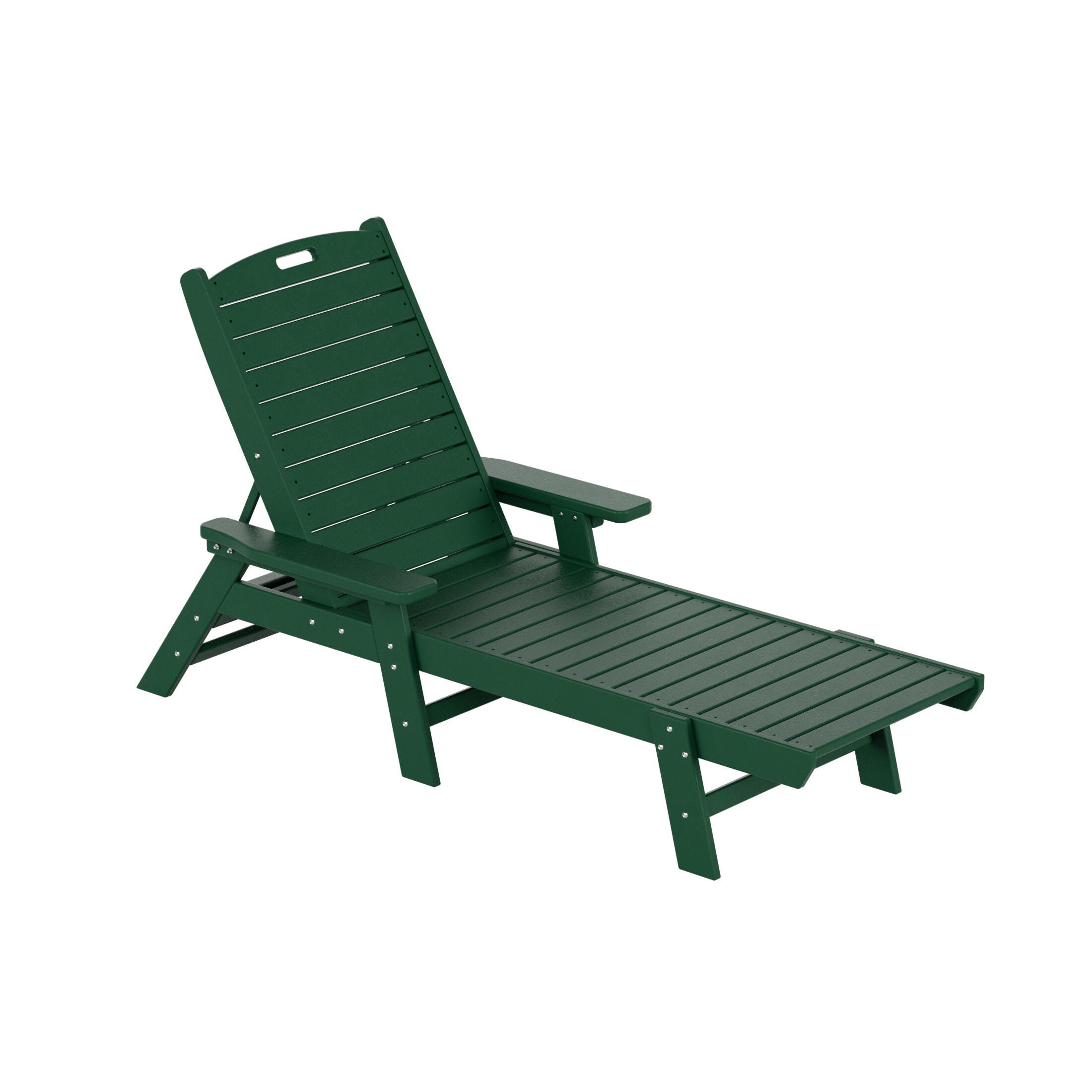 Destin Outdoor Chaise Lounge, Dark Green, large
