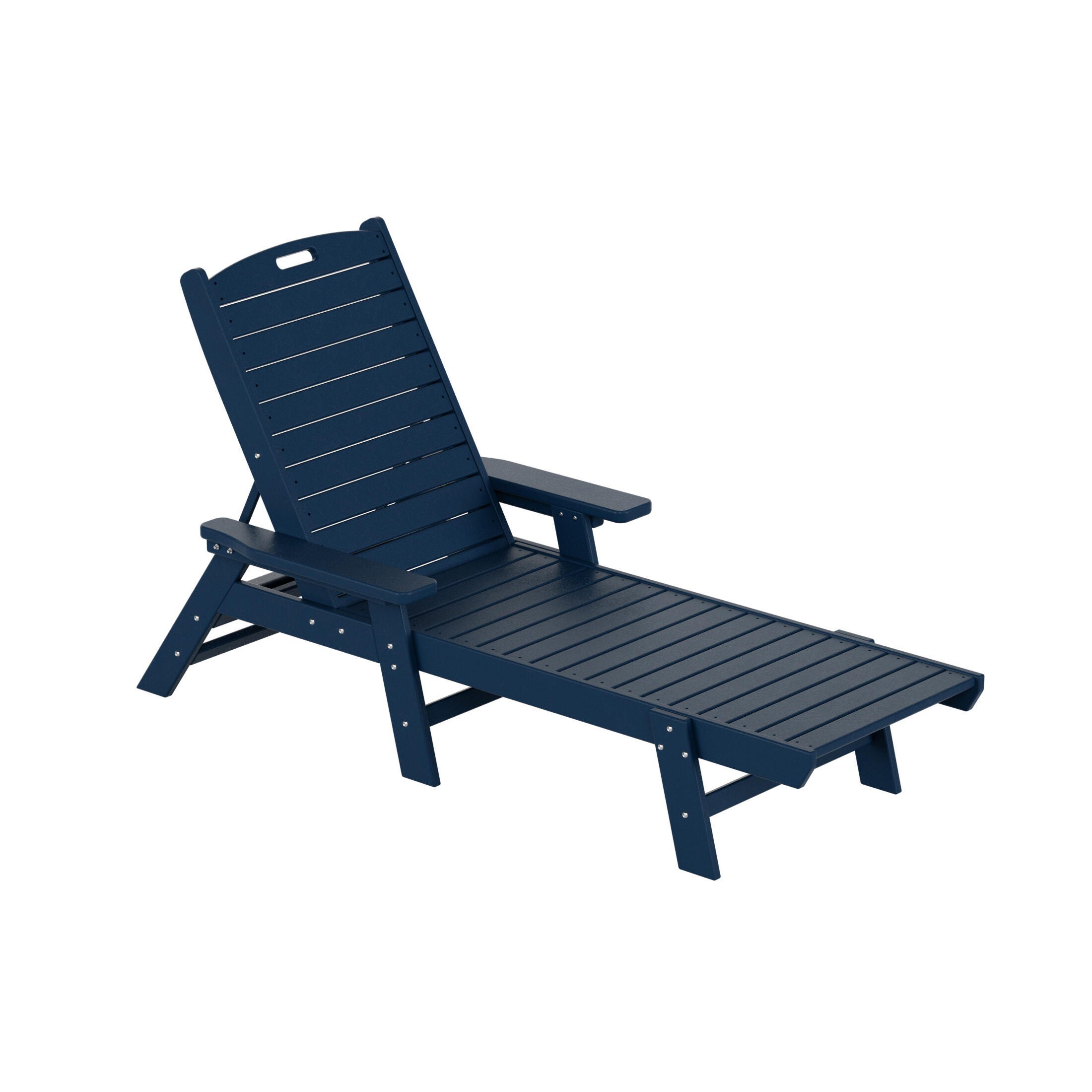 Destin Outdoor Chaise Lounge, Navy Blue, large