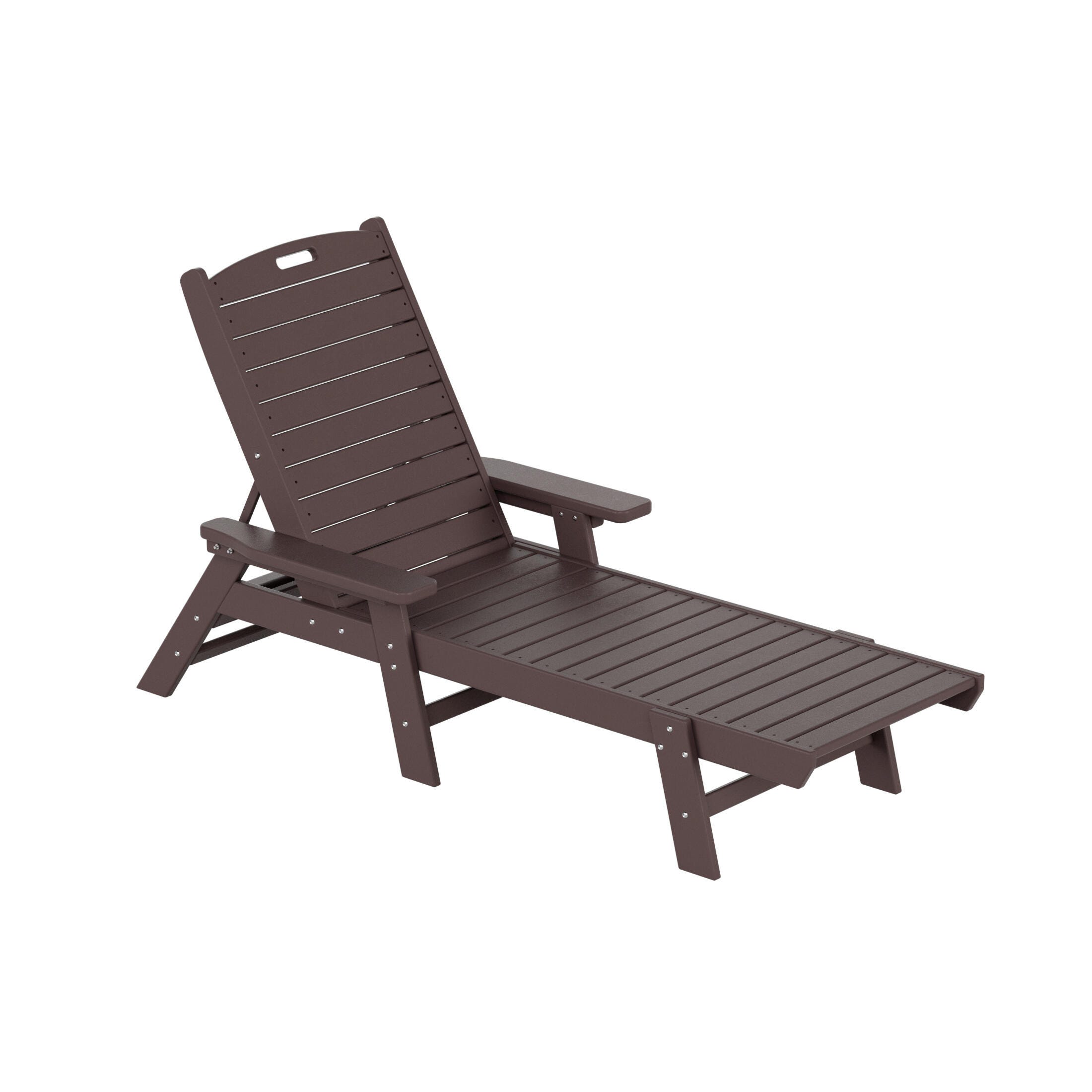 Destin Outdoor Chaise Lounge, Dark Brown, large