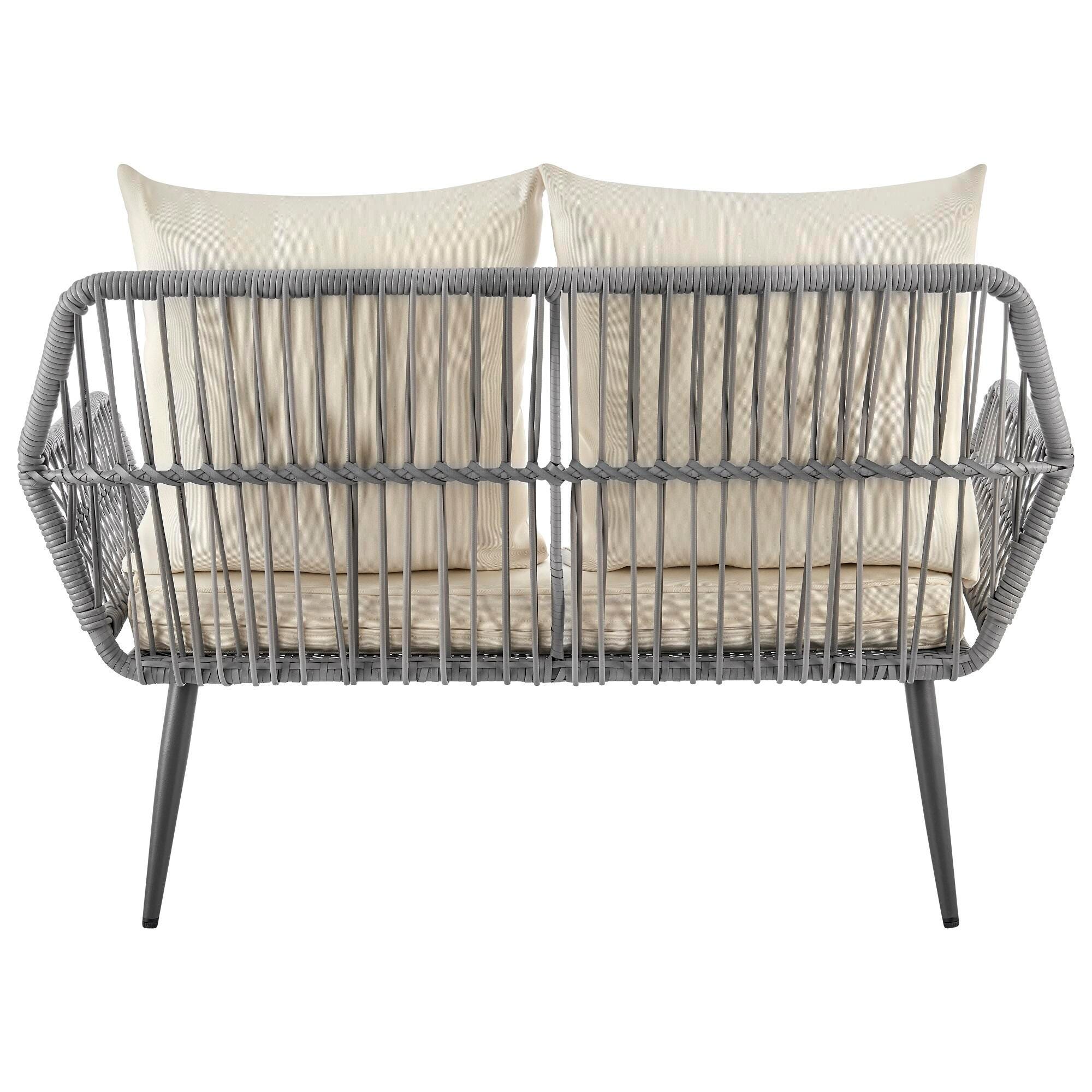 Manhattan Comfort Portofino Outdoor Conversation Patio Set, Cream, large