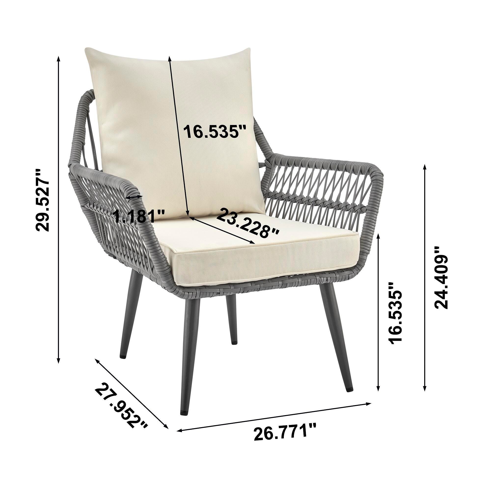 Manhattan Comfort Portofino Outdoor Conversation Patio Set, Cream, large