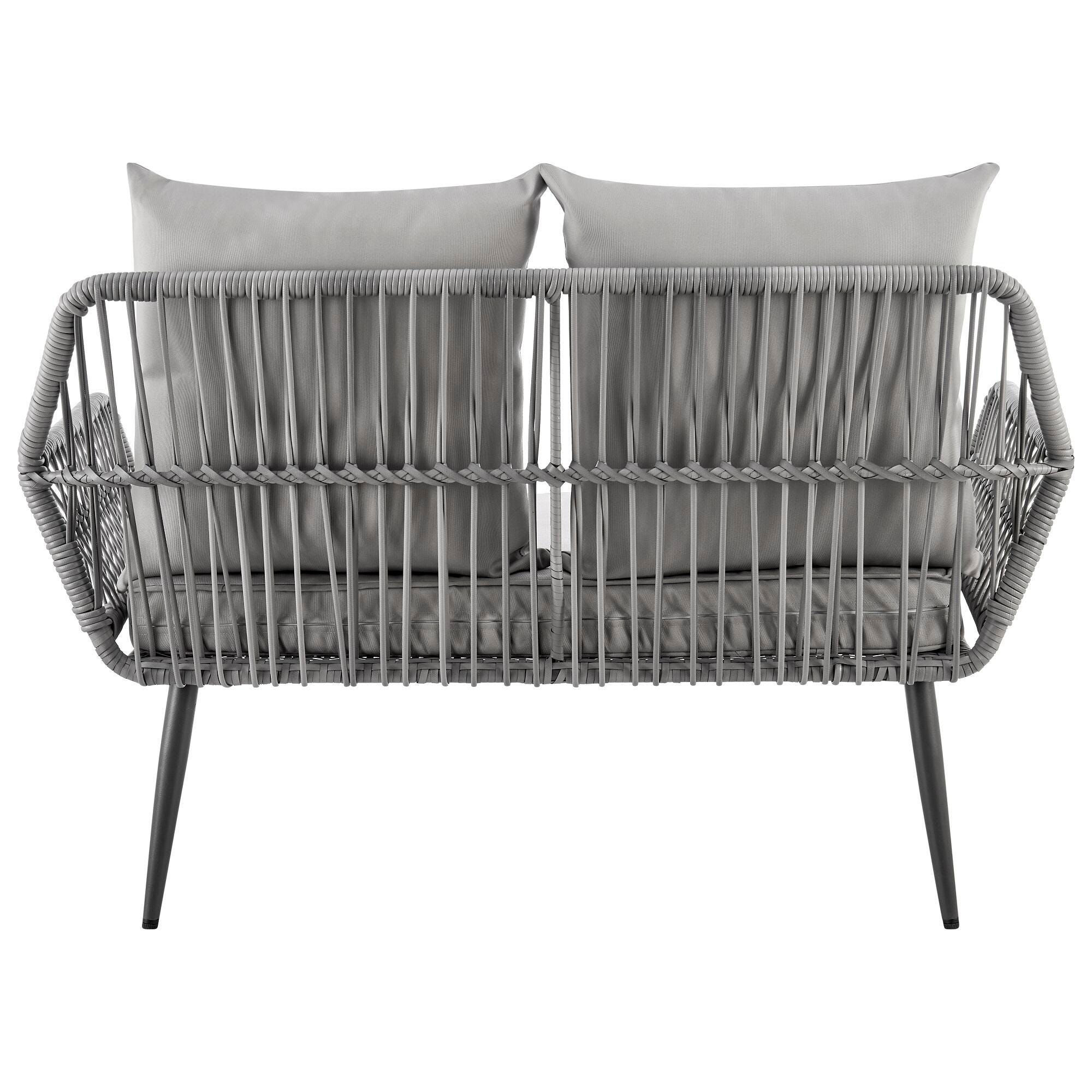 Manhattan Comfort Portofino Outdoor Conversation Patio Set, Gray, large