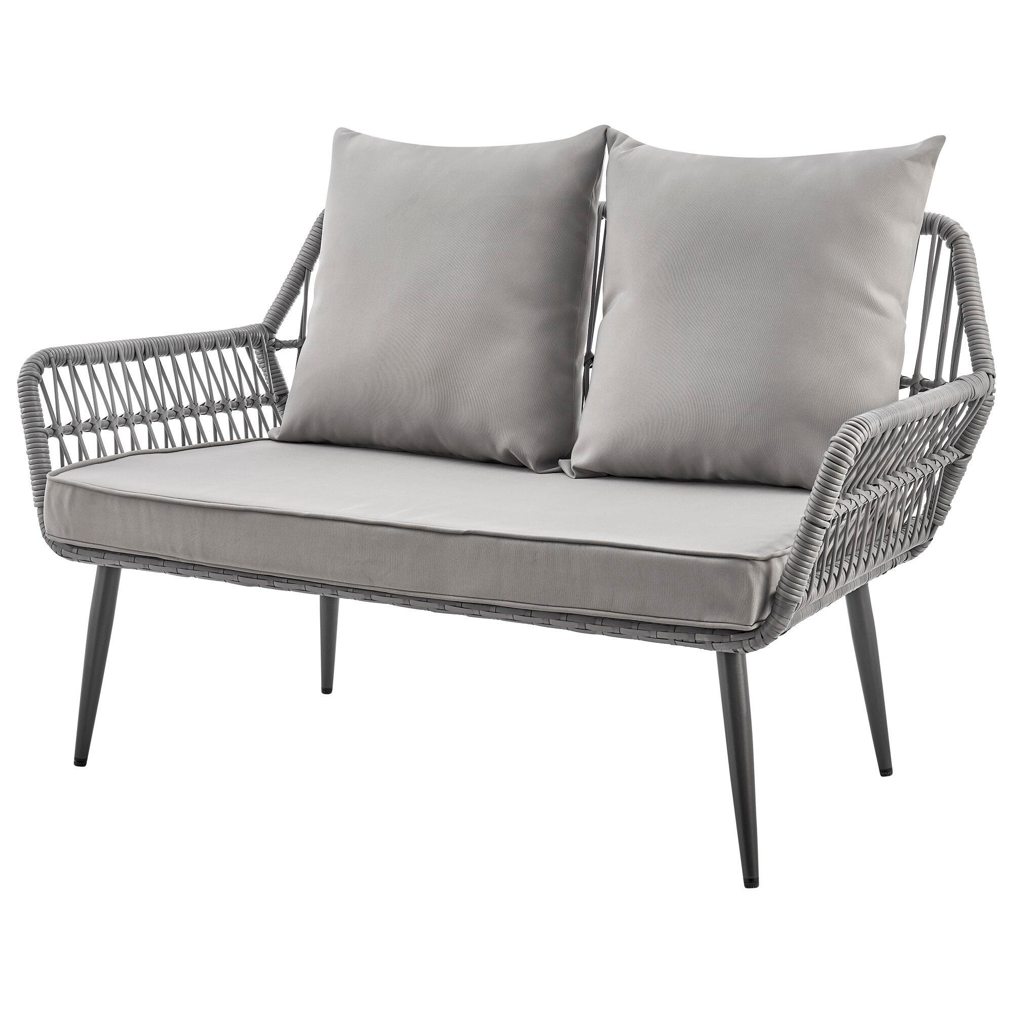 Manhattan Comfort Portofino Outdoor Conversation Patio Set, Gray, large