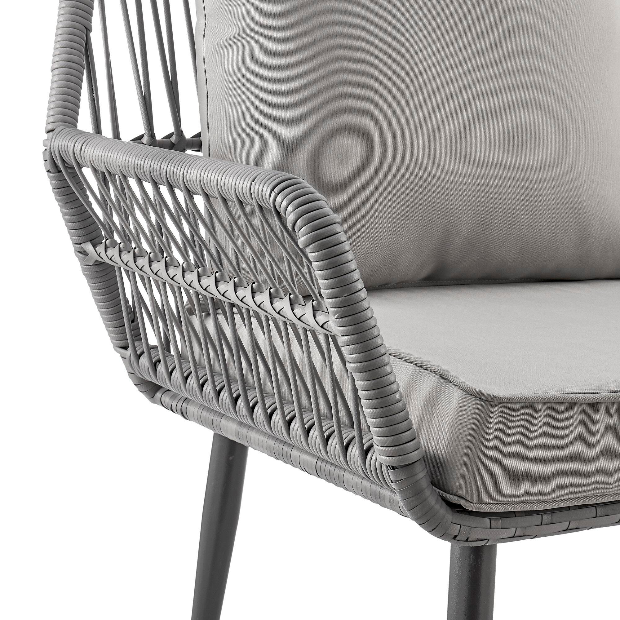 Manhattan Comfort Portofino Outdoor Conversation Patio Set, Gray, large