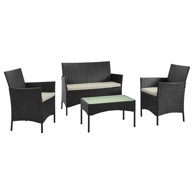 Manhattan Comfort Imperia Outdoor Patio Conversation Set with Cushions (Set of 4)