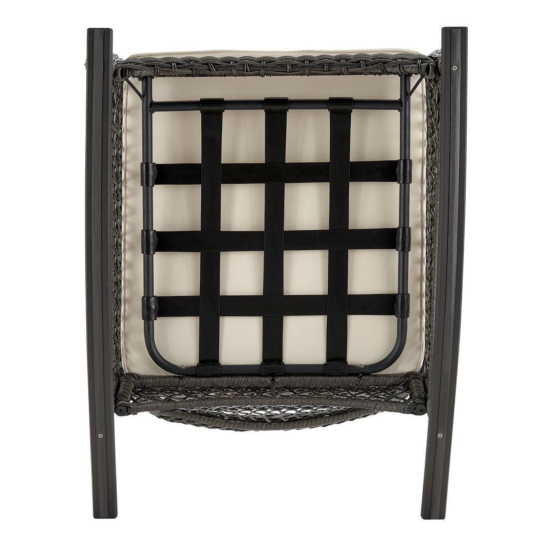 Fruttuo Outdoor Rocking Chair with Cushion, Gray/Cream, large