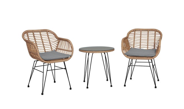 Manhattan Comfort Antibes Outdoor Patio Conversation Set with Cushions (Set of 3)