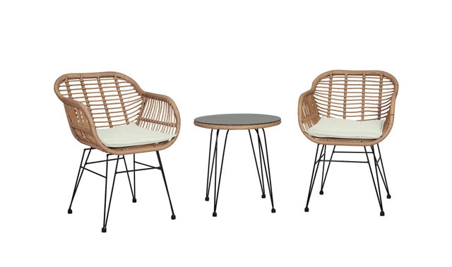 Manhattan Comfort Antibes Outdoor Patio Conversation Set with Cushions (Set of 3)