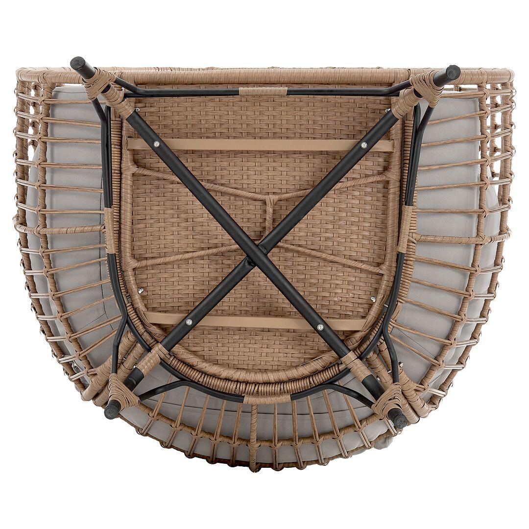 Spezia Outdoor Freestanding Egg Chair with Cushion, Tan/Gray, large