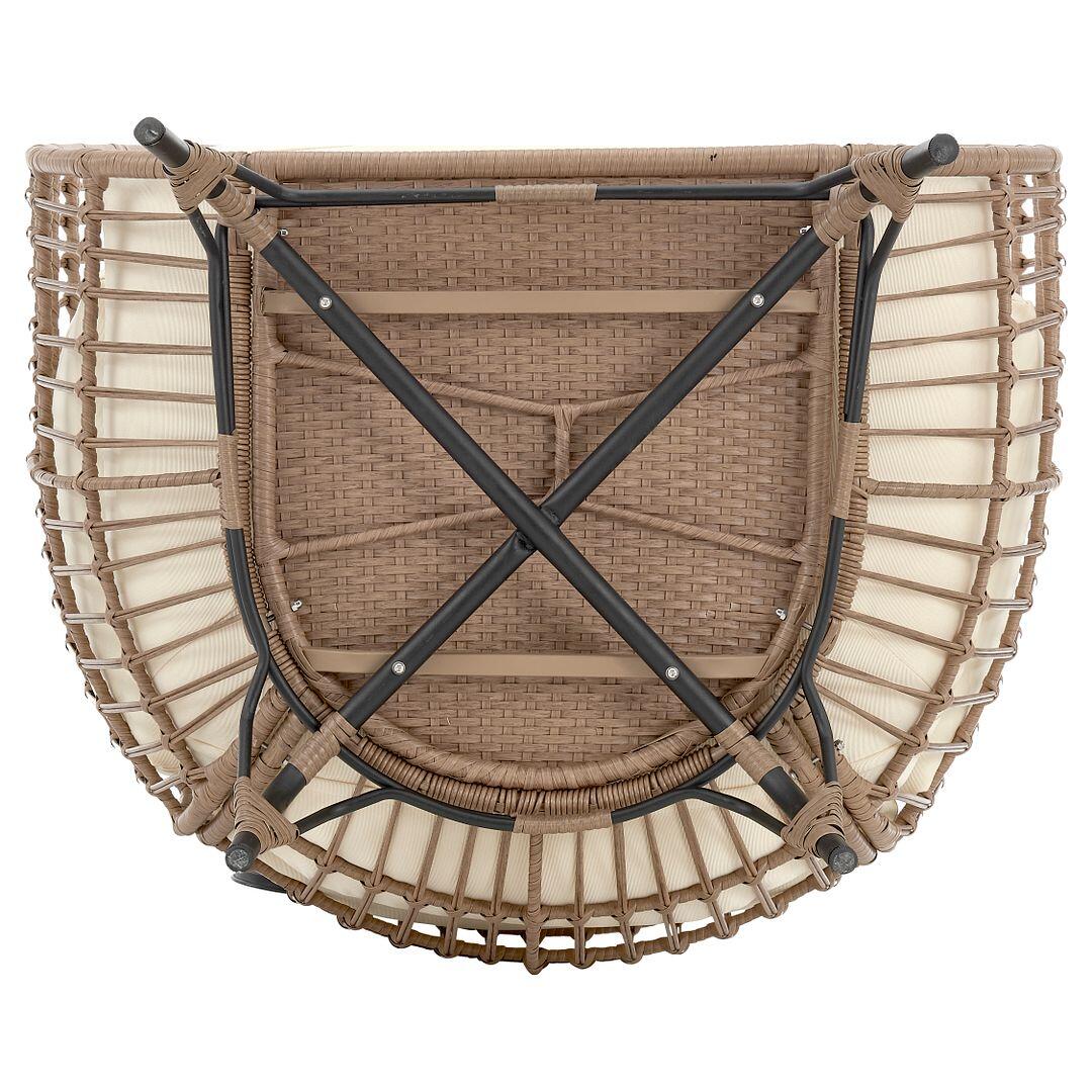 Spezia Outdoor Freestanding Egg Chair with Cushion, Tan/Cream, large