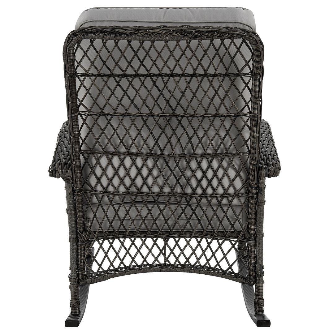 Fruttuo Outdoor Rocking Chair with Cushion, Gray, large